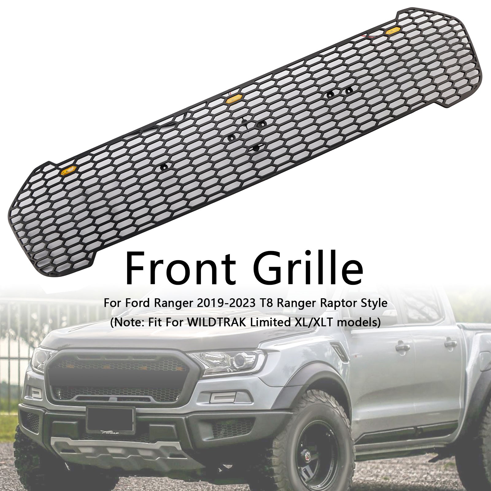 2019-2023 Ford Ranger T8 W/LED Raptor Style Style Grill Grill Grill