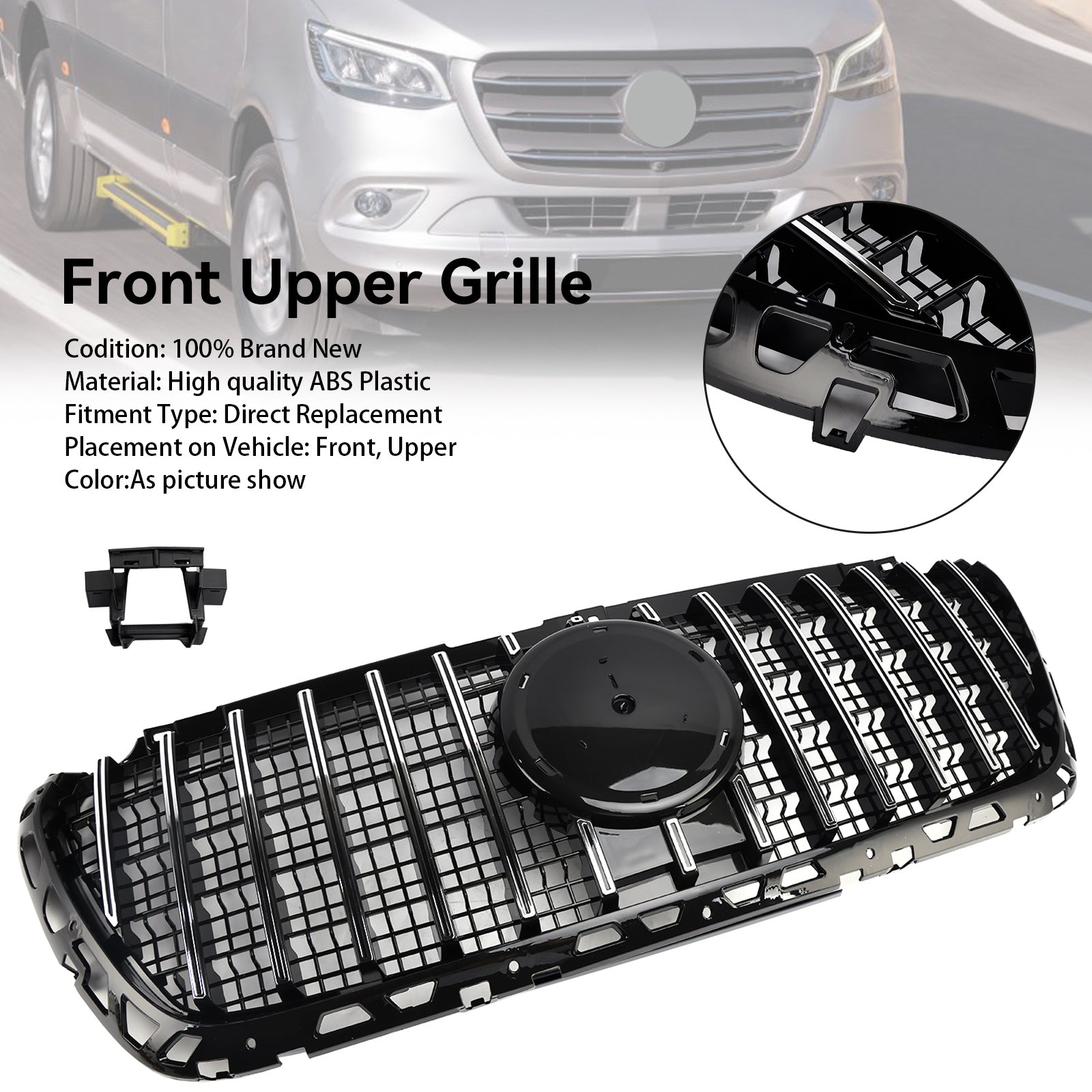 Mercedes Sprinter 2018 2019 2020 2021 2022 2023 W907 W910 Grille de pare-chocs avant de style GT