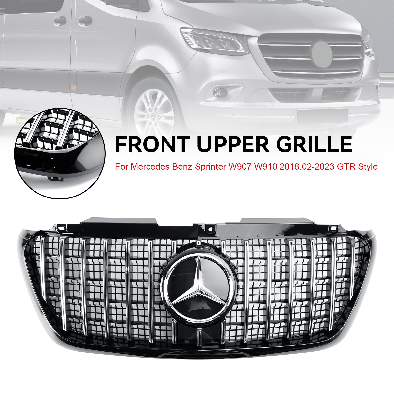 Mercedes Sprinter 2018-2023 W907 W910 GT-stijl voorbumpergrille