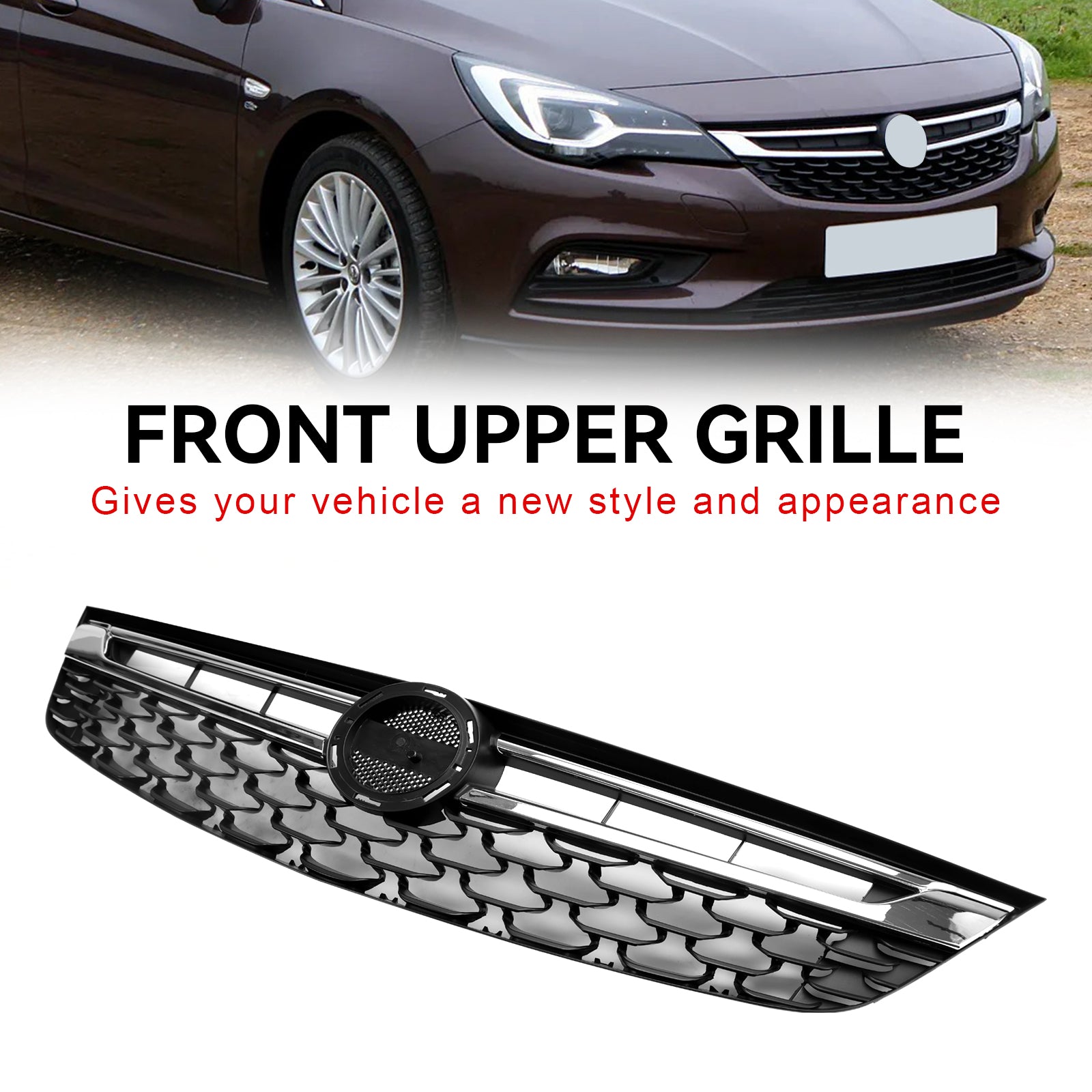 Vauxhall Astra K 2015-2019 Facelift OPEL Vauxhall Astra K Grille de pare-chocs avant noir chromé 13464791 13423642