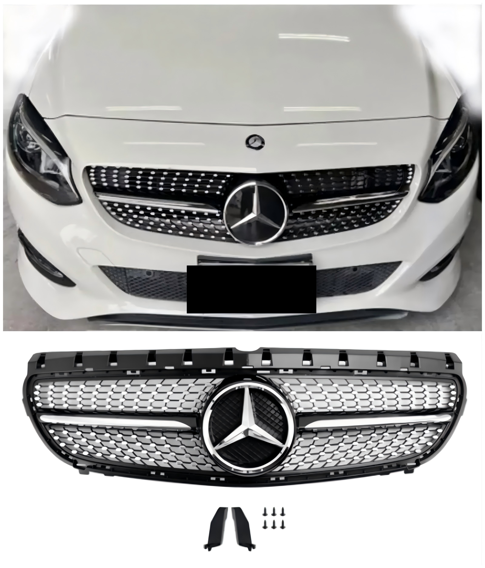 2015 2016 2017 2018 B-klasse W246 Mercedes Benz Facelift Støtfangergrill foran
