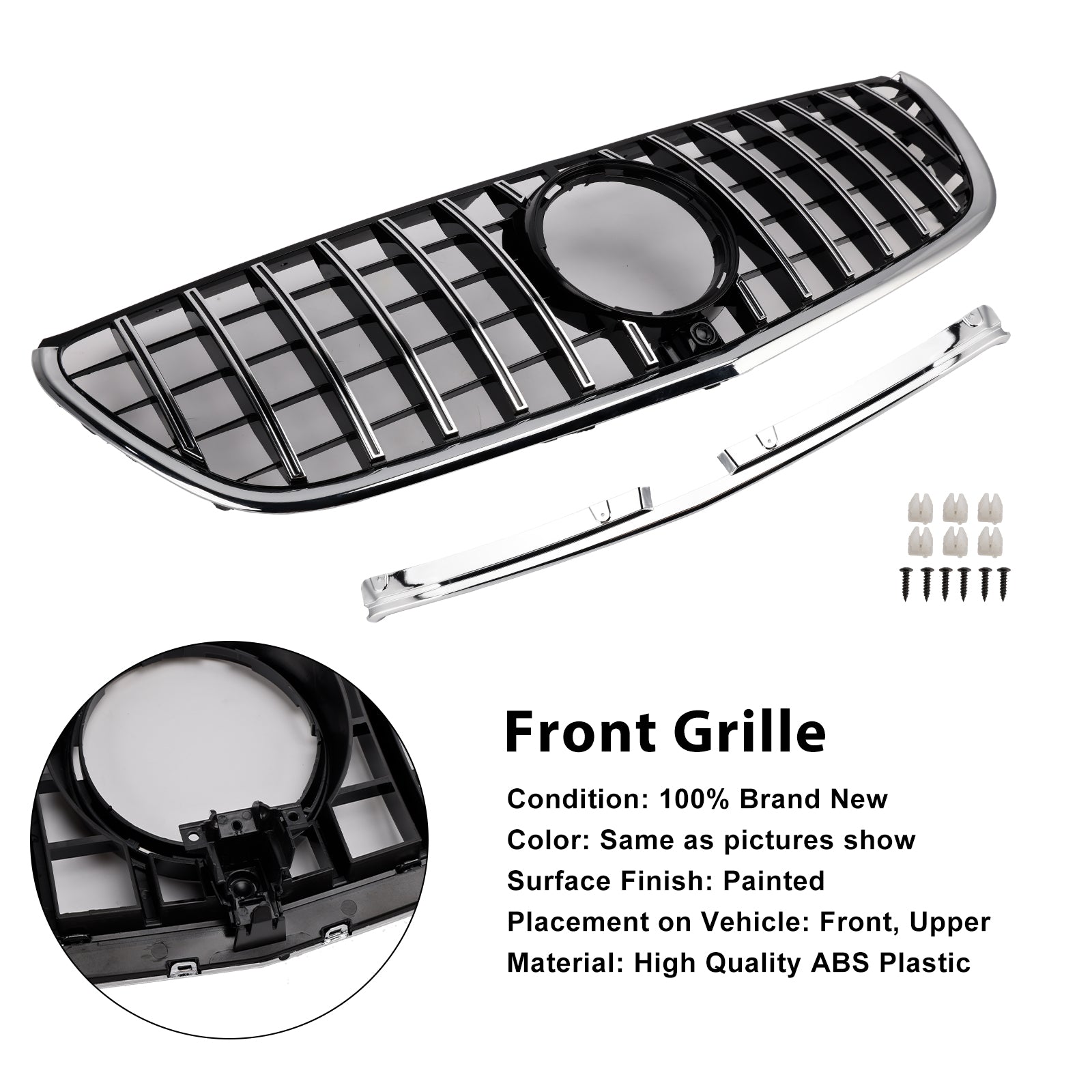 2014-2023 Mercedes Benz Vito W447 Chrome Front Bumper Grill Grille GT Stlye