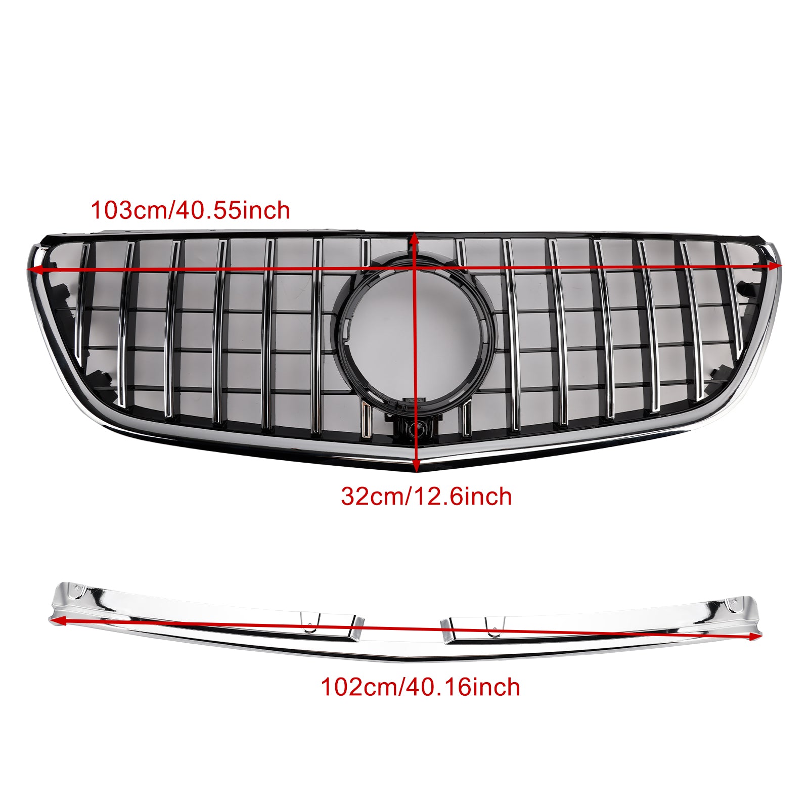 2014-2023 Mercedes Benz Vito W447 Chrome Front Bumper Grill Grille GT Stlye