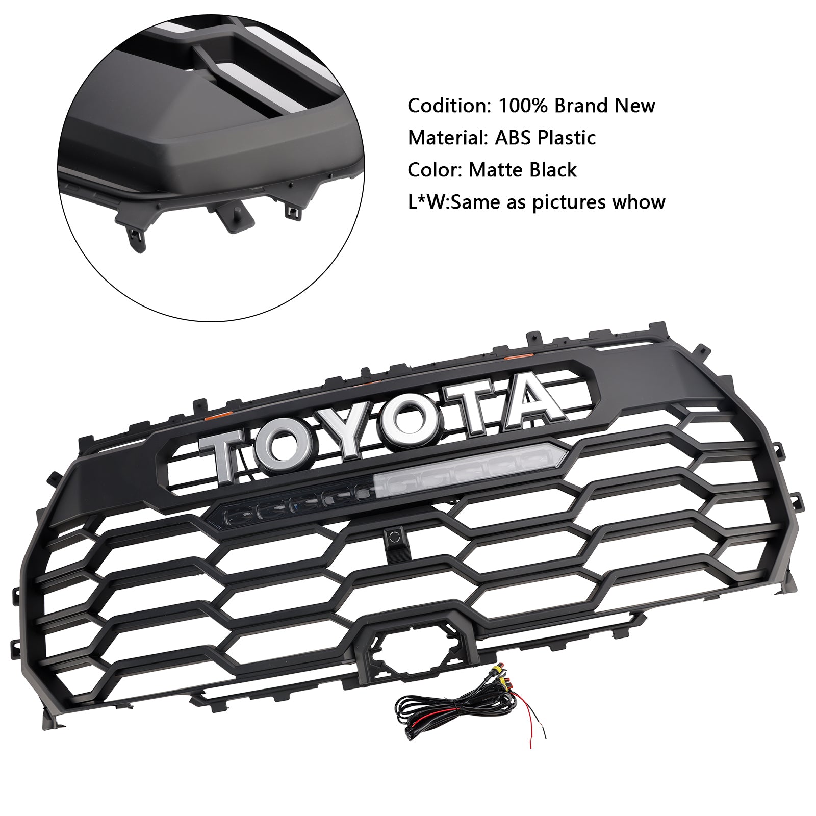 2022-2025 Toyota Tundra TRD PRO Matte Black Front Grill Grille With Camera Hole 53101-0C220 53101-0C220