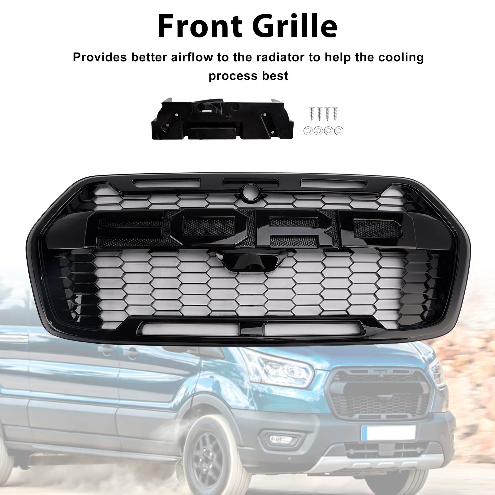Predný nárazník mriežka 2467809 Fit Ford Transit MK8 Trail 2019-Onwards Raptor Style
