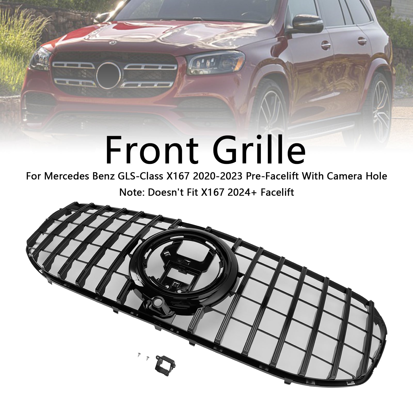 2020-2024 Mercedes Benz X167 GLS450 GLS580 Front Bumper Grille Grill