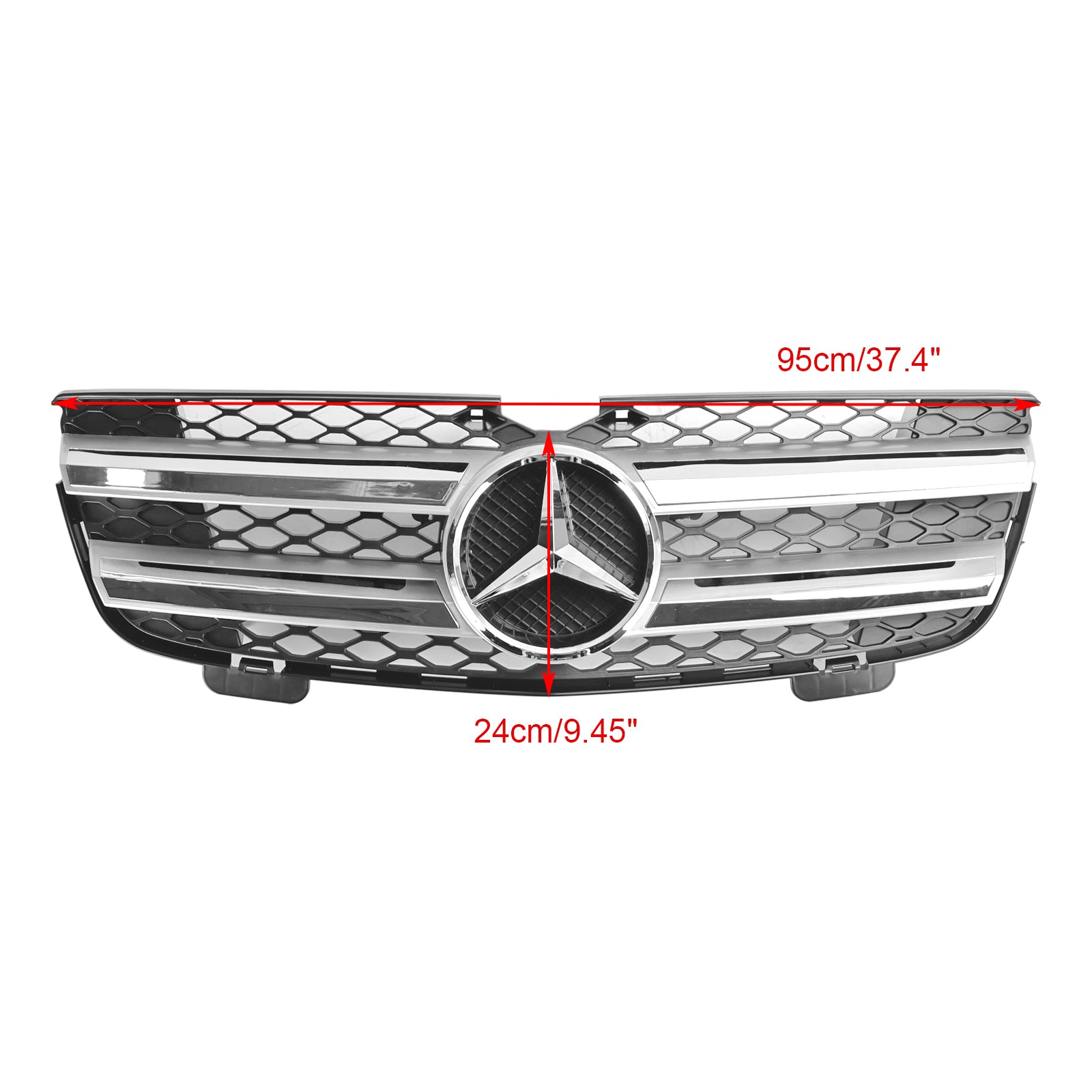 Voorbumpergrille Grill Fit Mercedes Benz GL-Klasse X164 2007-2009 Chroom