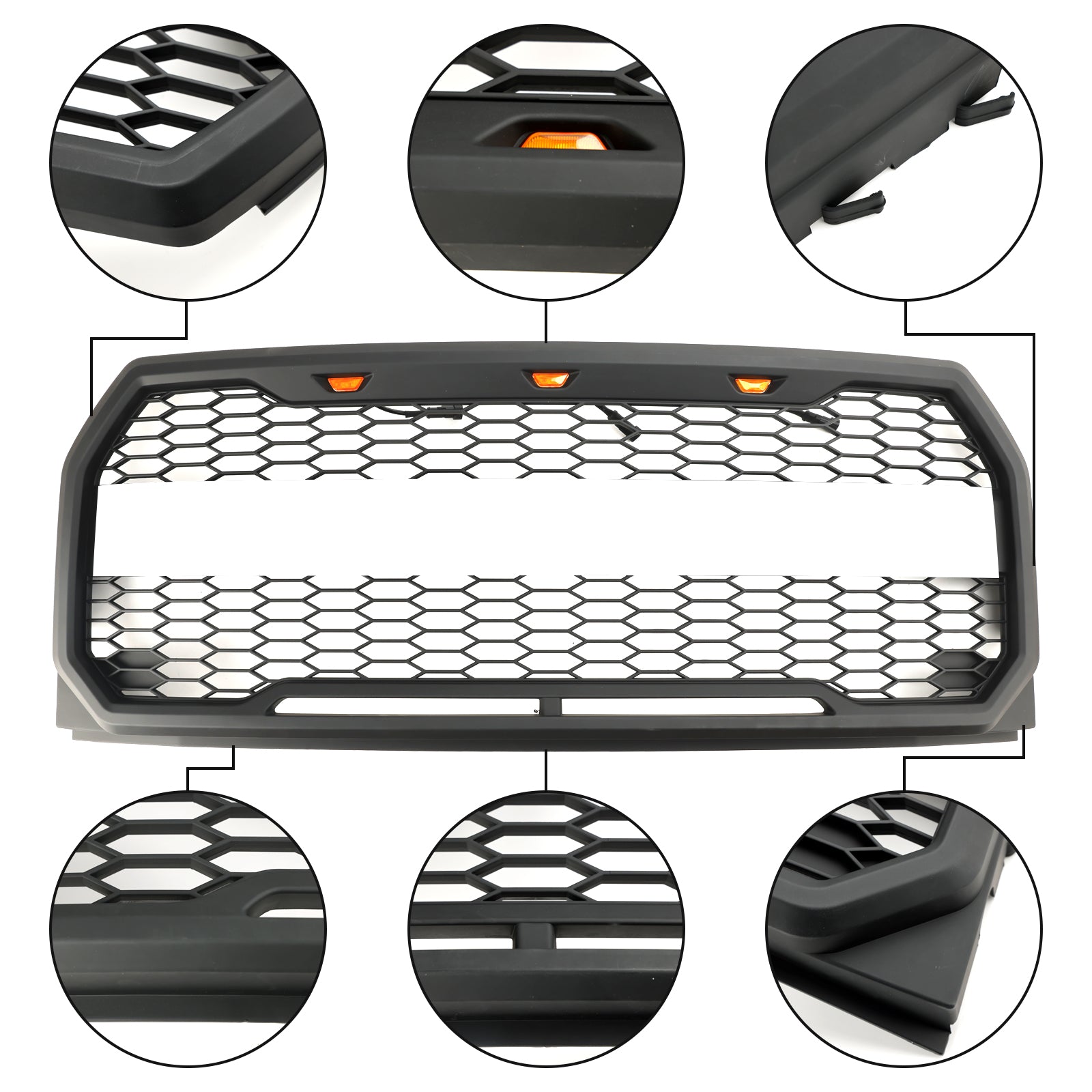 2015 2016 2017 Ford F150 Raptor Stijl W/LED Vervanging Voorbumper Grill Grille