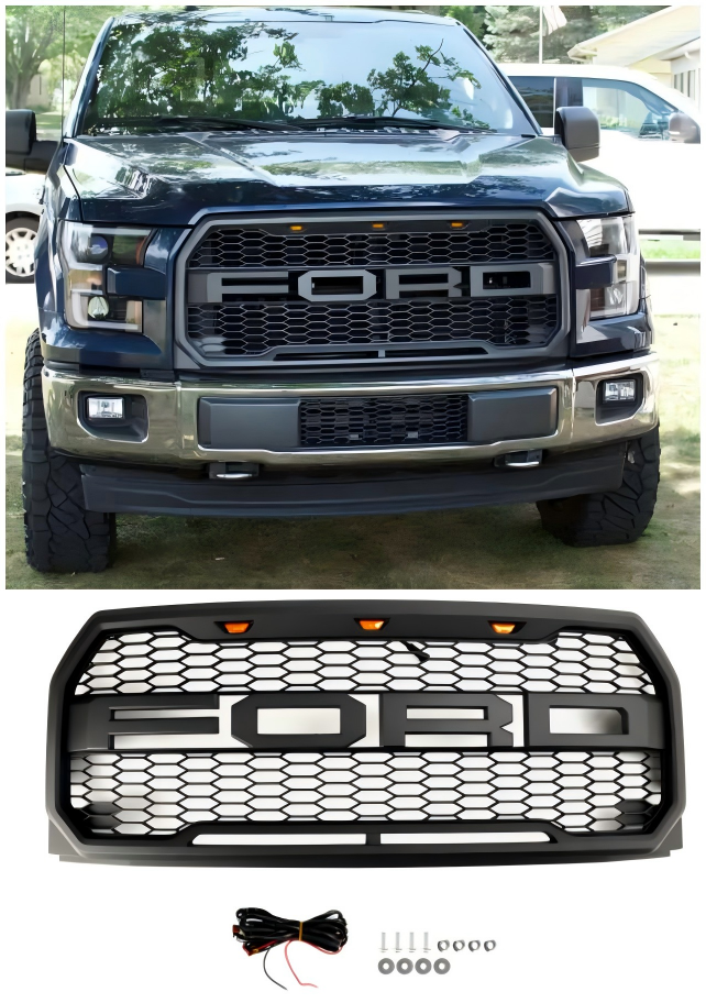 2015-2017 Ford F150 Raptor-stijl met LED-vervangende voorbumpergrille