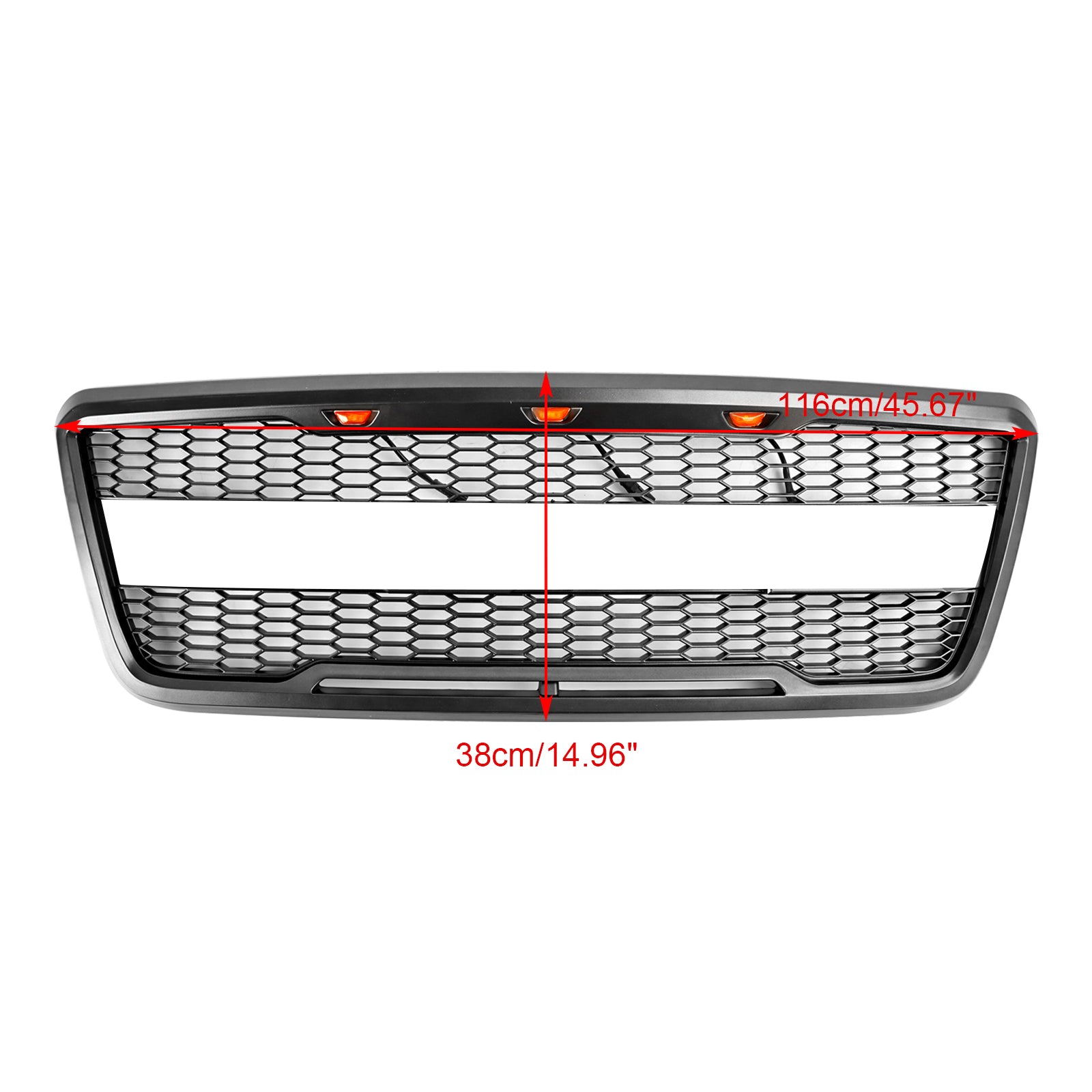 2004-2008 Ford F150 Raptor Style Front Mesh Hood Grille Grill med LED