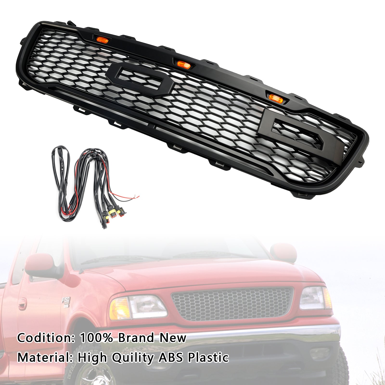 1999-2003 Ford F150 com Raptor LED estilo Raptor Black Front Front Honeycomb grade Grill