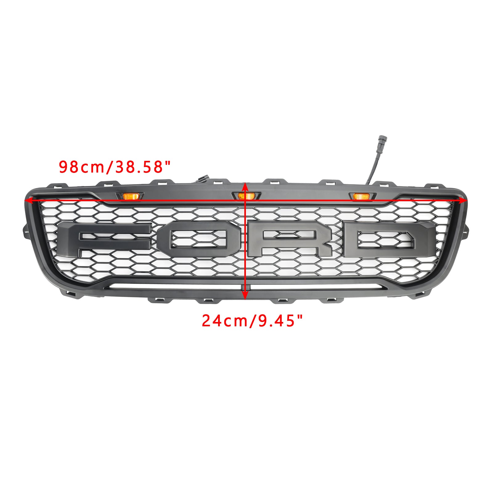 1999-2003 Ford F150 m/ LED Raptor Style Matte Black Front Honeycomb Bumper Grille Grill