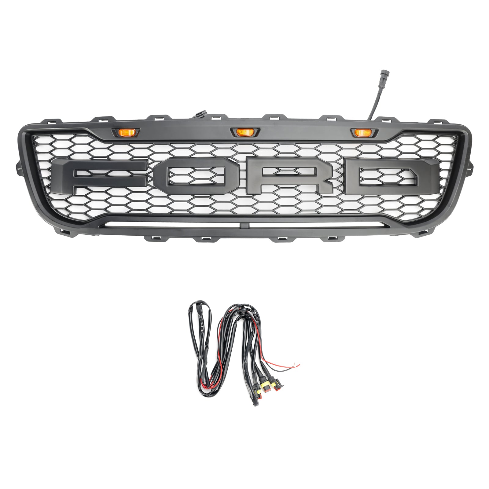 1999-2003 Ford F150 W/ LED Raptor Style Matte Black Front Honeycomb Bumper Grill Grill Grill