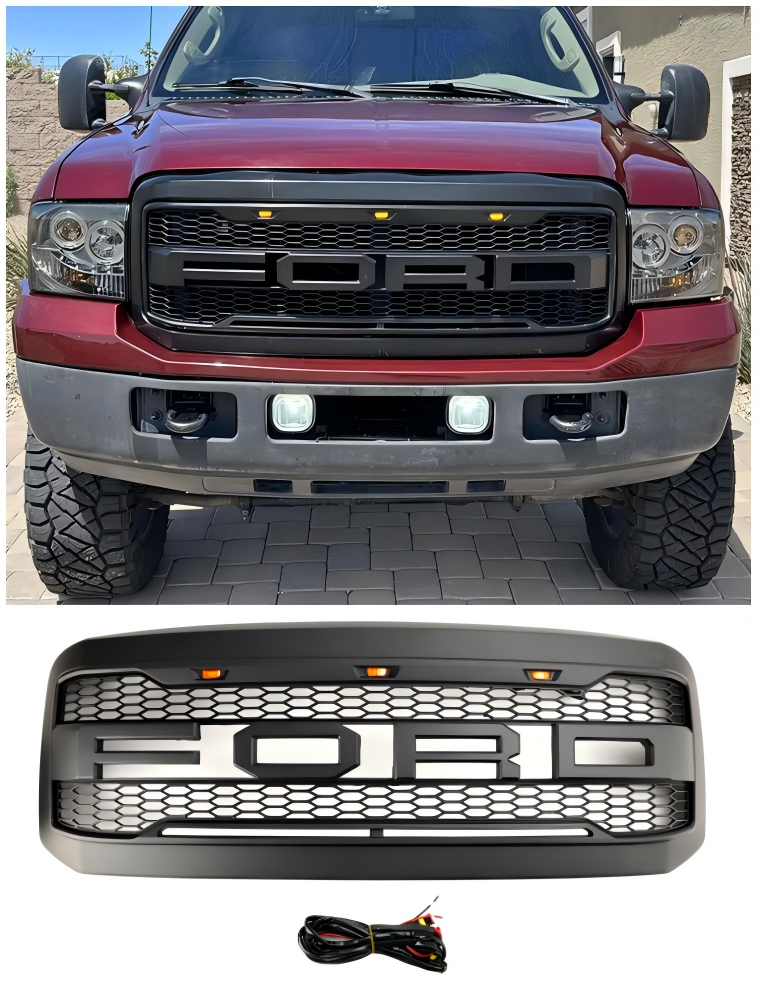 2005 2006 2007 Ford F250 F350 Super Duty met LED-voorbumpergrille