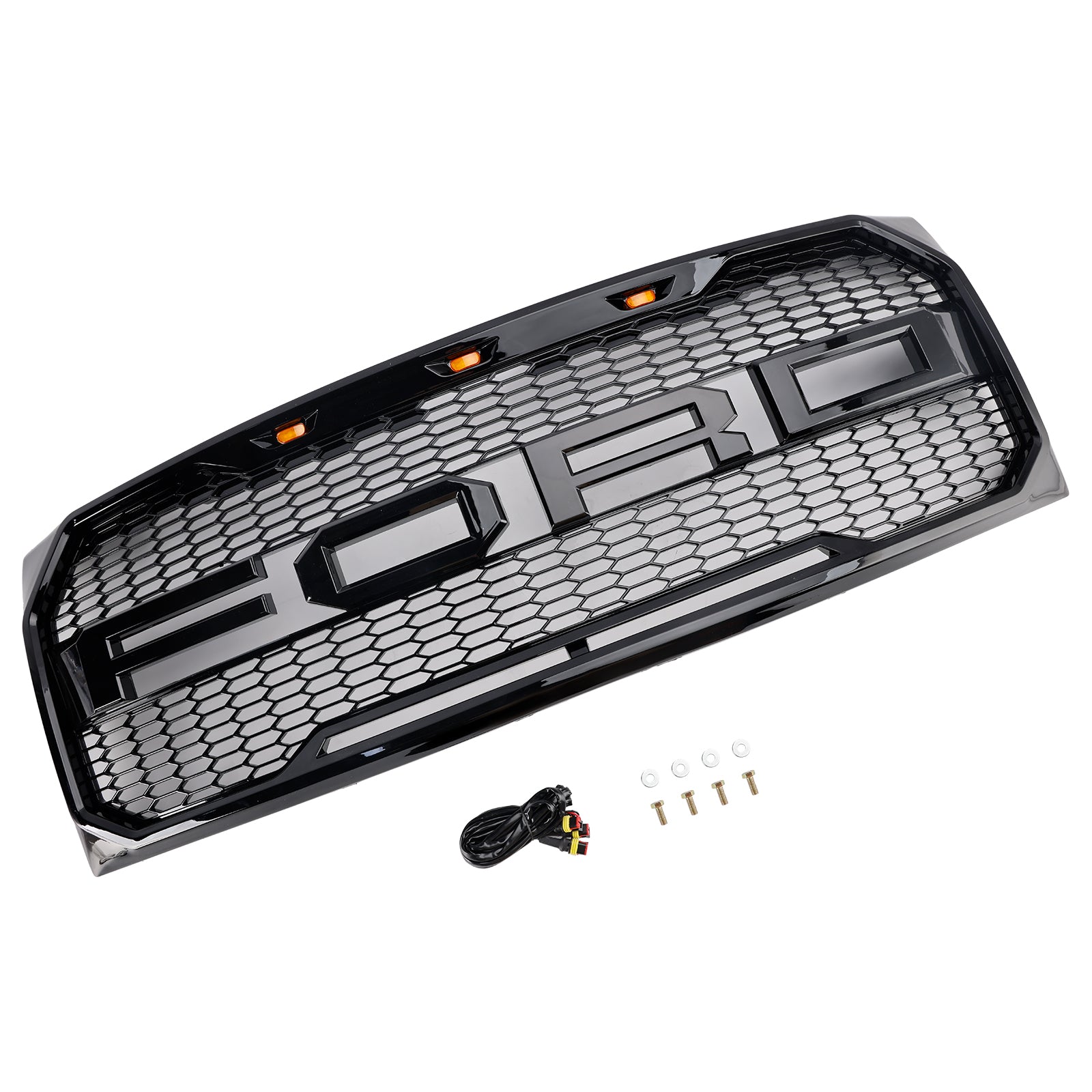 2009-2014 Ford F150 Noir brillant Raptor Style Grille de pare-chocs avant