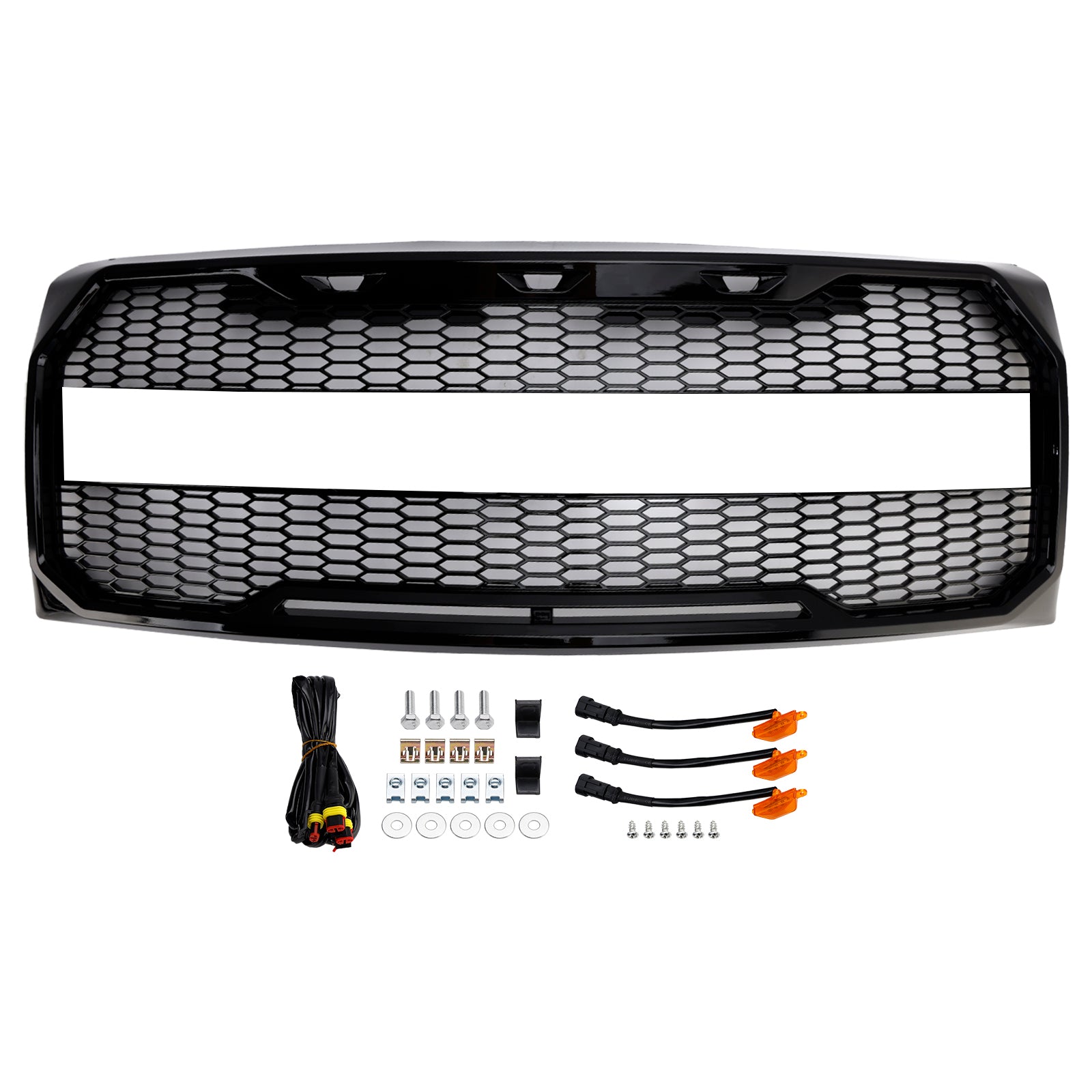 Griglia per paraurti anteriore stile Raptor nero lucido Ford F150 2009-2014