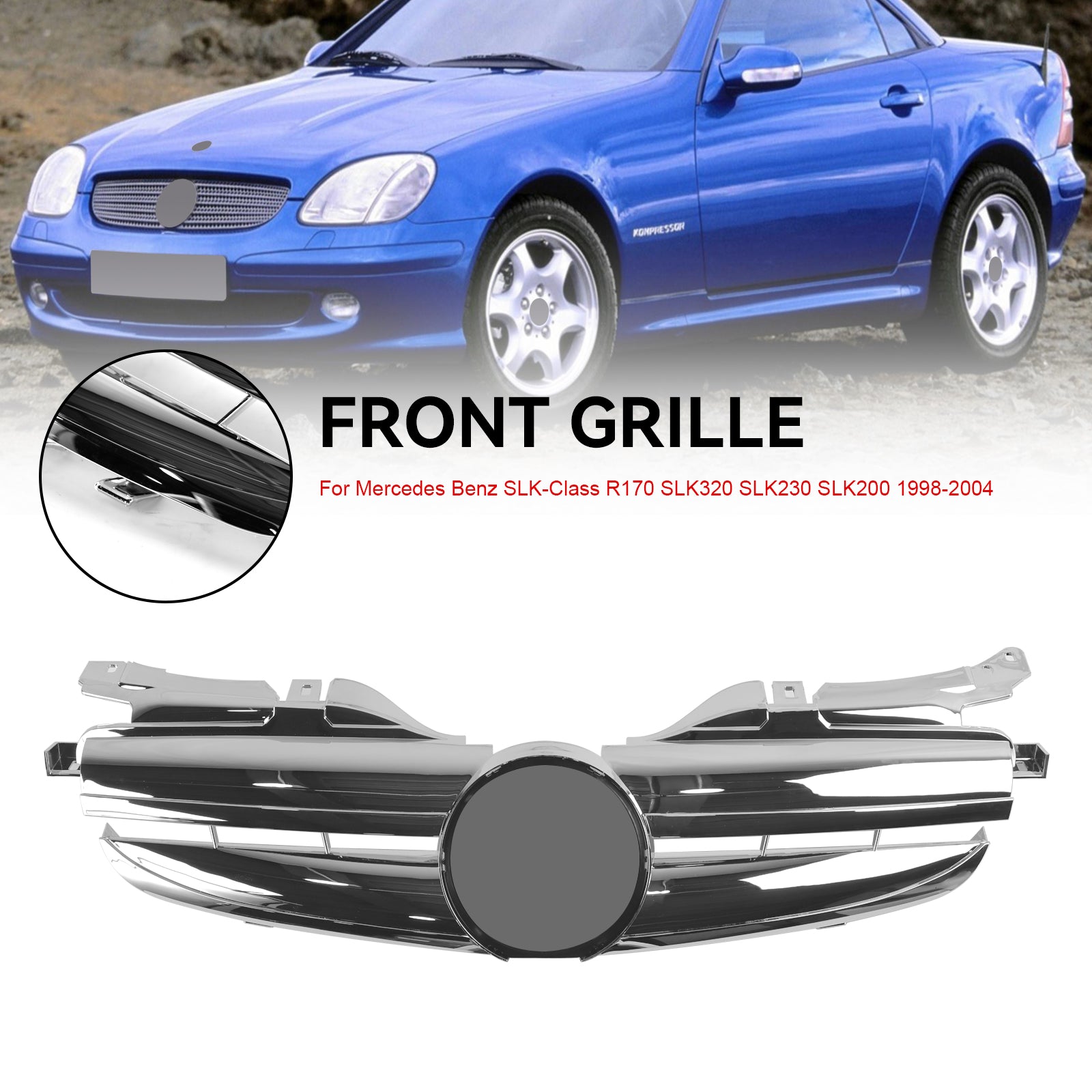 1998-2004 SLK-klasse R170 SLK320 SLK230 SLK200 Mercedes Benz Front Bumper Grill Grille