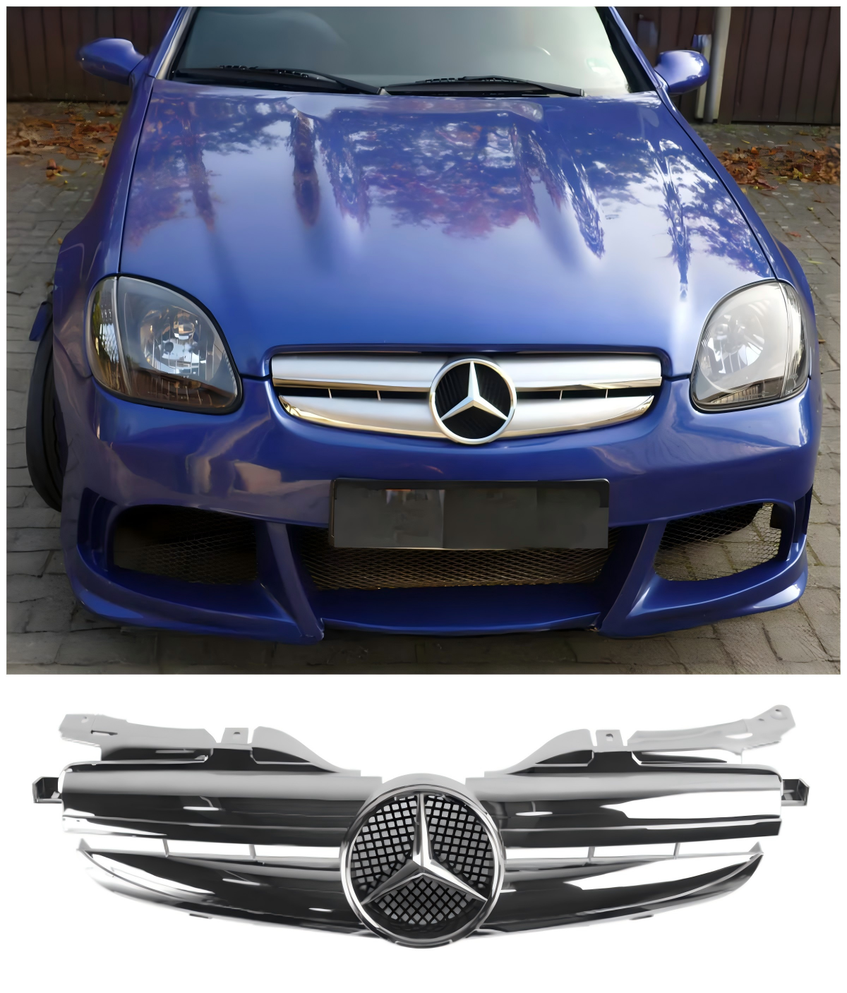 1998-2004 SLK-Klasse R170 SLK320 SLK230 SLK200 Mercedes Benz voorbumpergrille