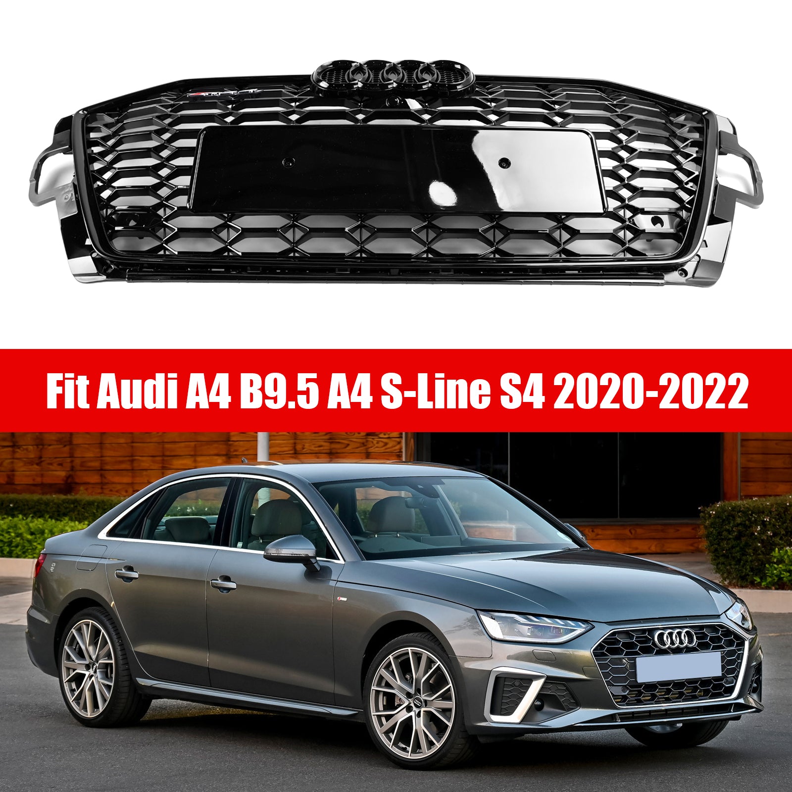 Grille de pare-chocs avant style Audi A4 B9.5 A4 S-Line S4 RS4 2020-2022 8W0853651D