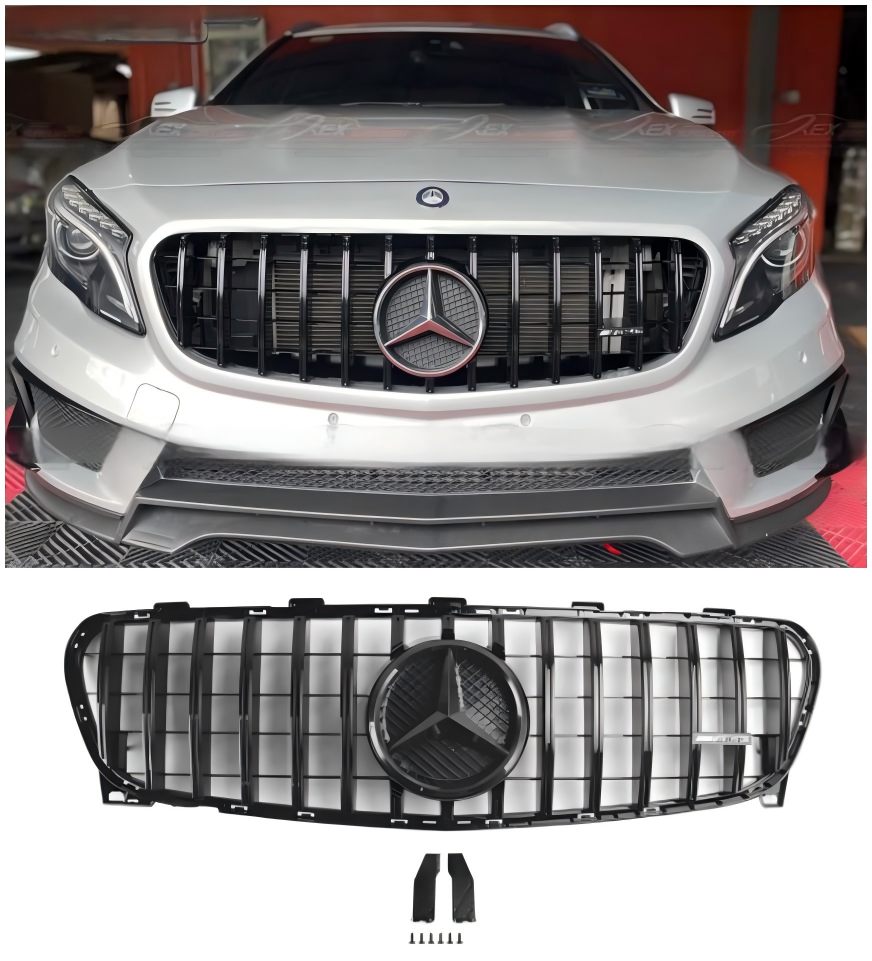 2017 2018 2019 Mercedes-Benz GLA W156 X156 Front Grille Facelift Zwart
