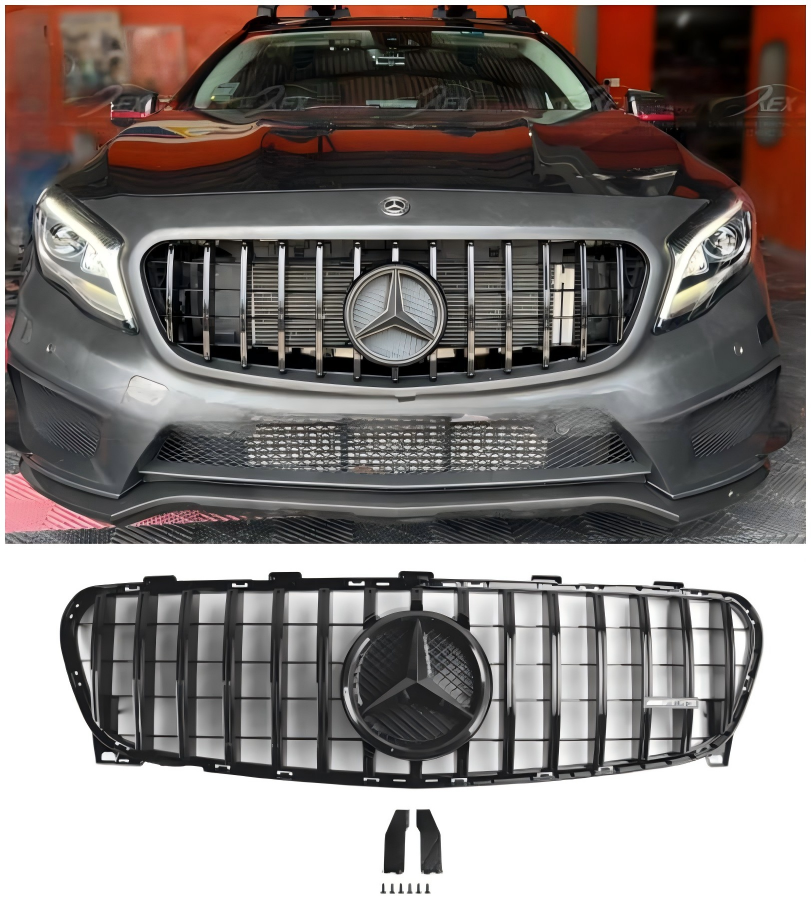 2017 2018 2019 Mercedes Benz GLA W156 X156 Front Grill Grille Facelift Black