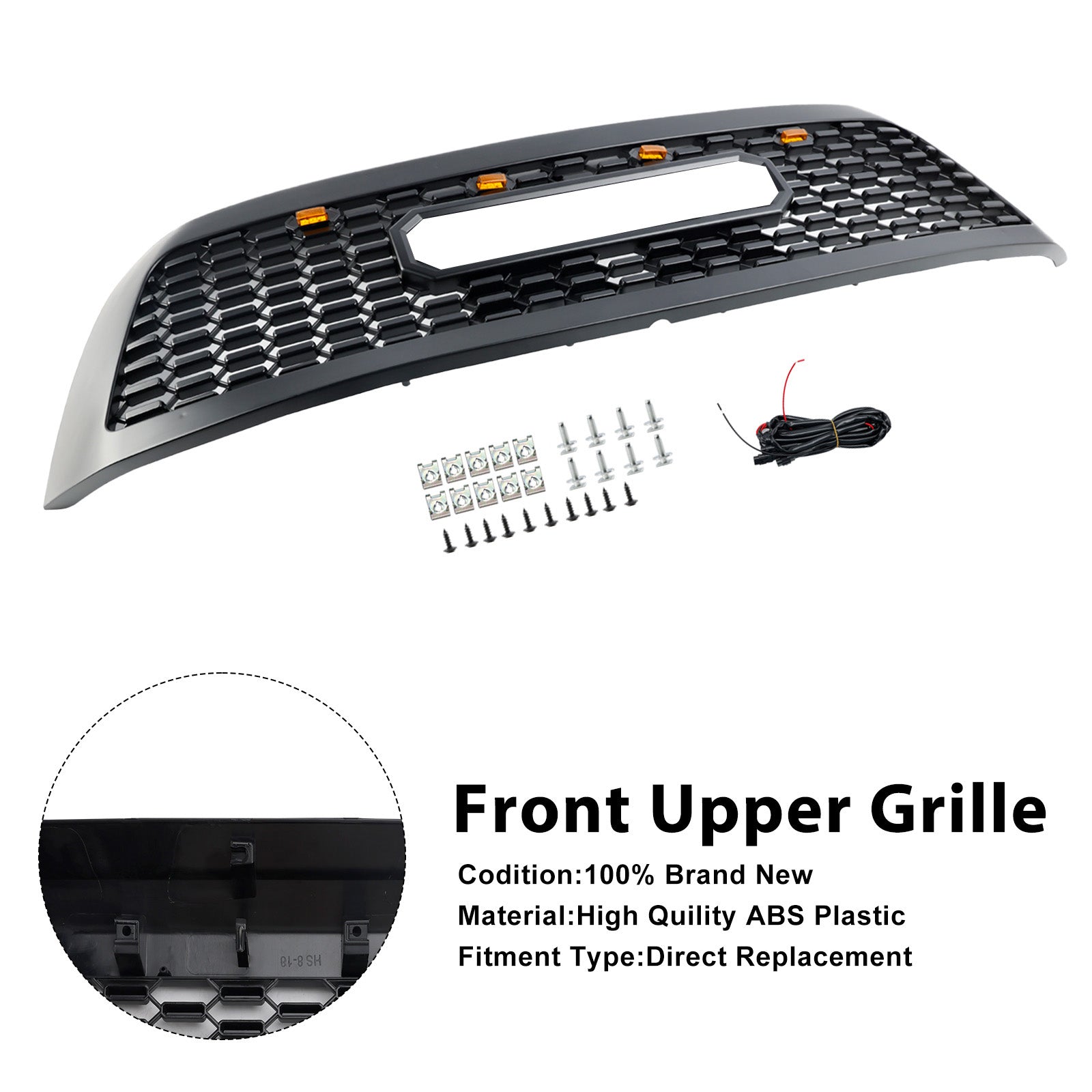 Toyota Sequoia 2008-2018 con griglia per paraurti anteriore nera opaca a LED