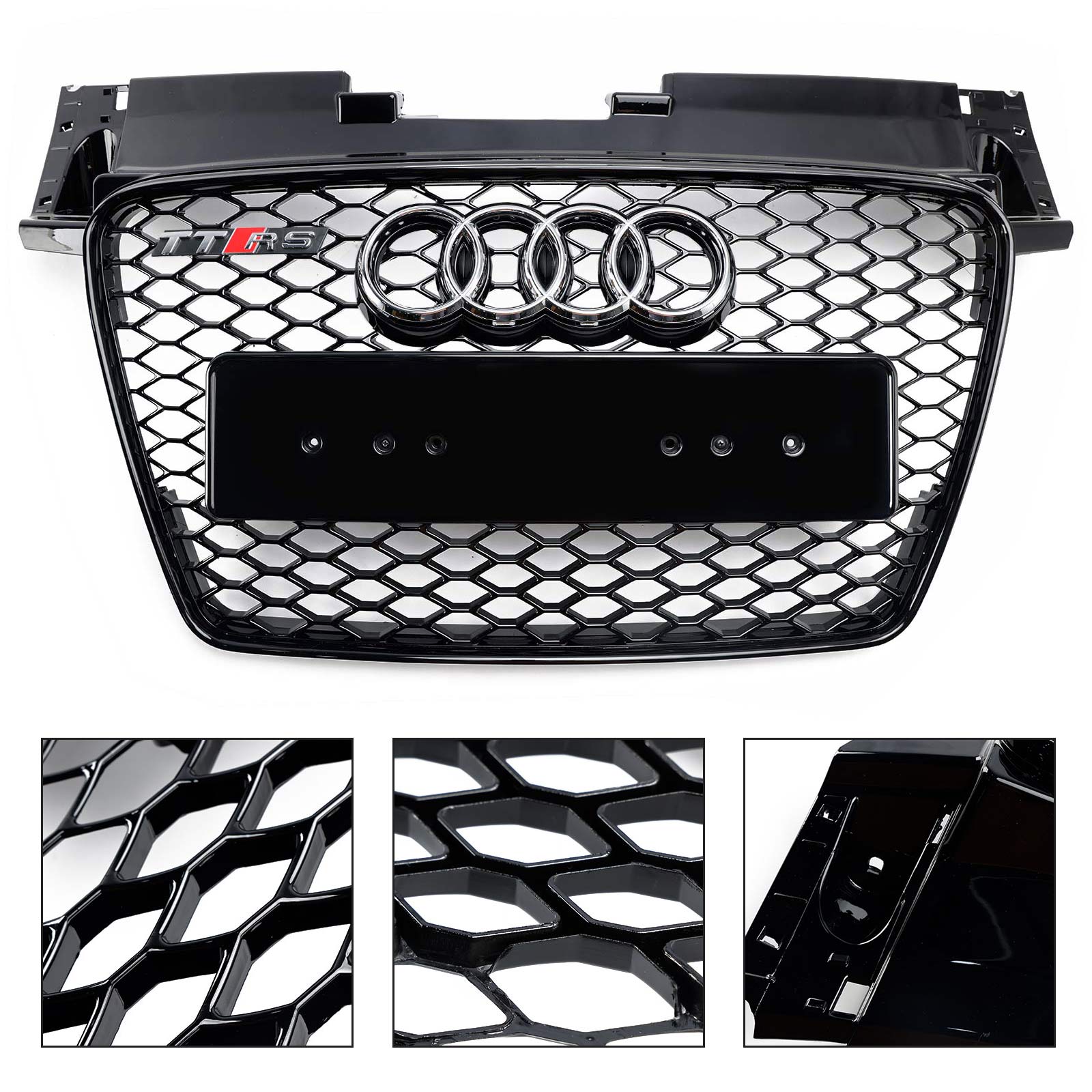 2006-2014 Audi TT TTS RS Style Front Honeycomb Grille gril Gloss Black