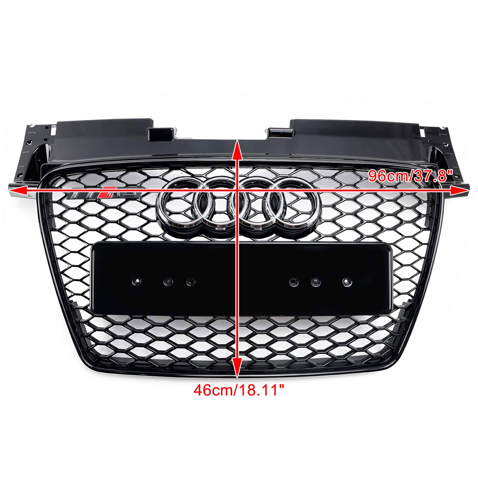 Audi TT TTS 2006-2014 RS-stijl Honingraatgrille, grill, glanzend zwart Generiek