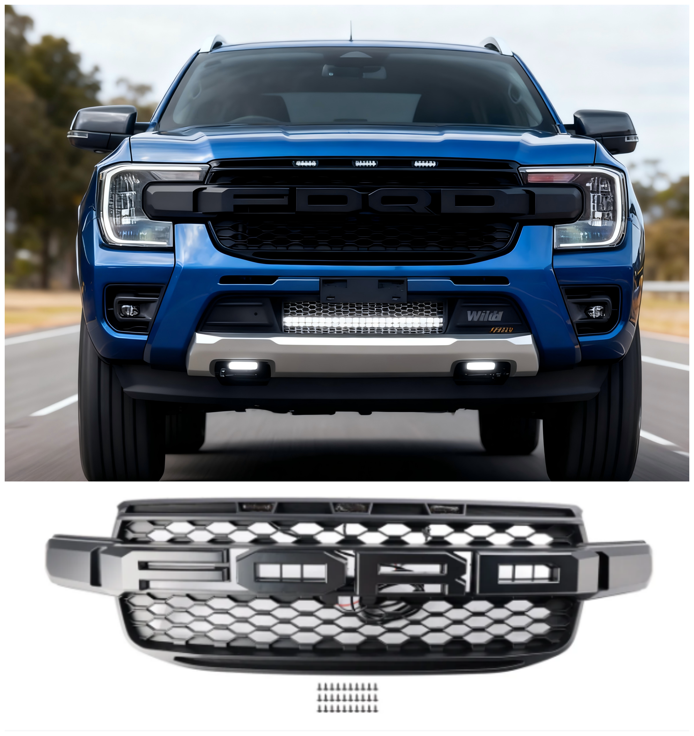 2023-2024 Ford Ranger Next Gen T9 Wildtrak Front Bumper Grill Grill