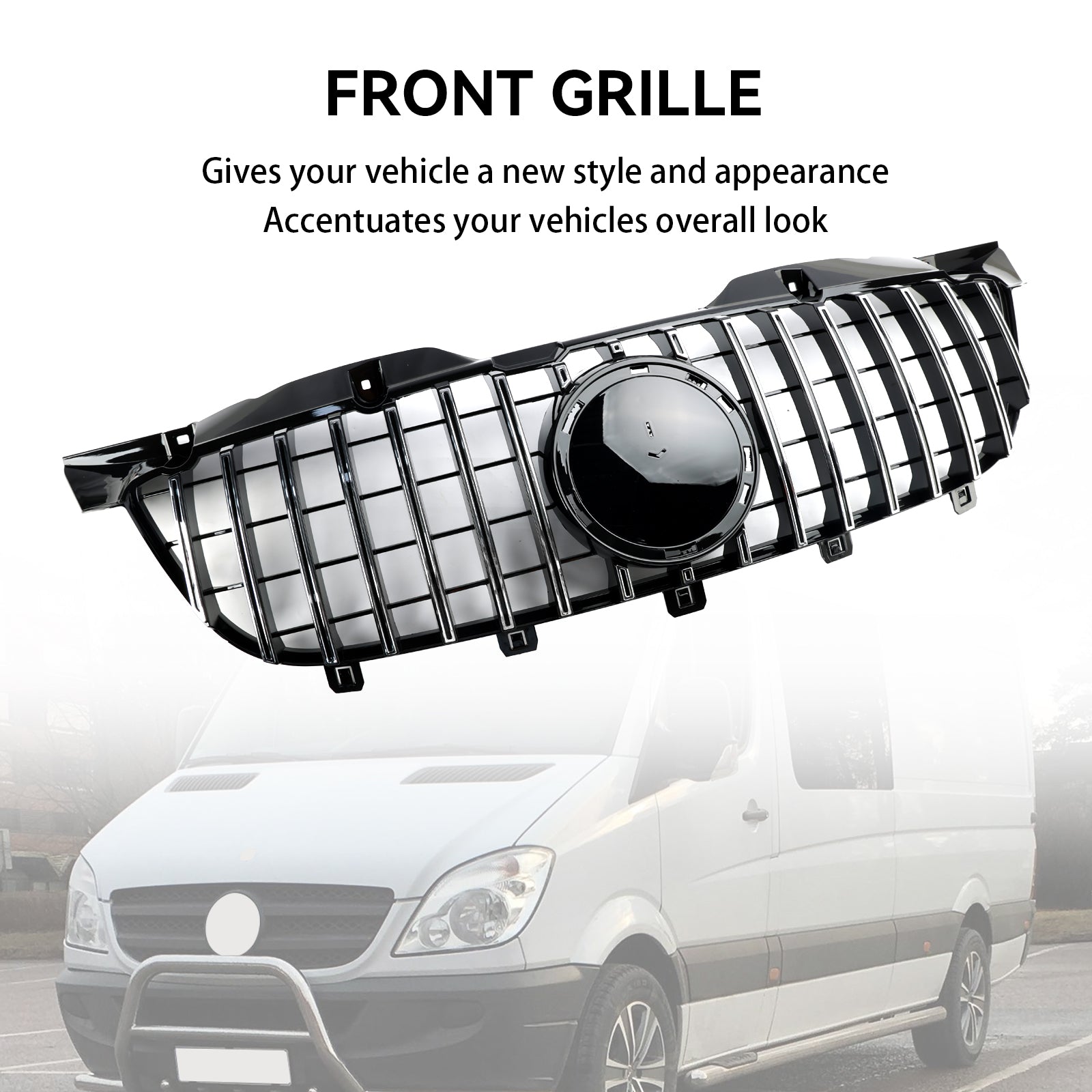2006 2007 2008 2009 2010 2011 2012 2013 Mercedes Benz Sprinter W906 Grade do para-choque dianteiro cromada