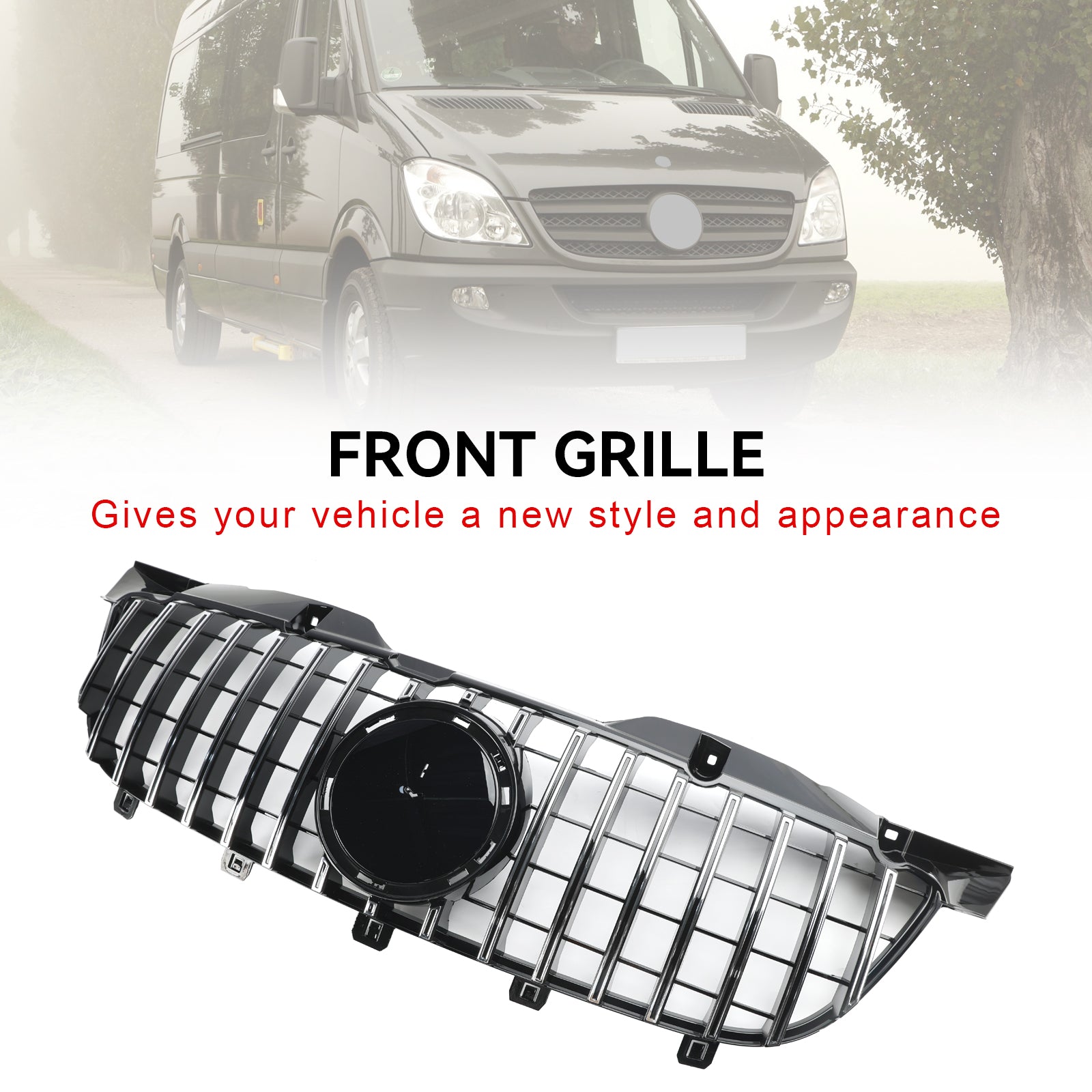 Mercedes-Benz Sprinter 2006-2013 W906 Parrilla de parachoques delantera cromada