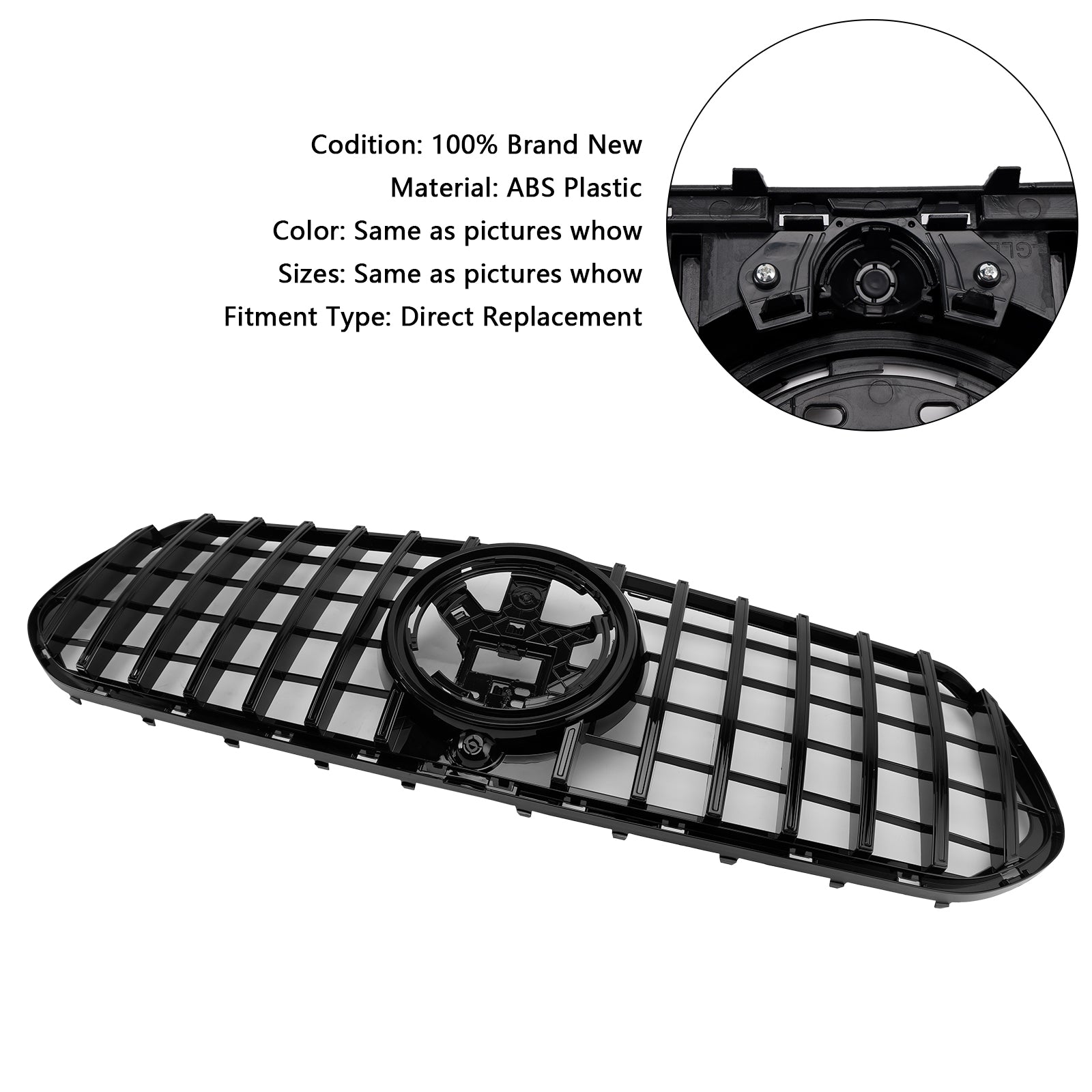 2019-2023 pred farebným gle SUV V167 Mercedes-Benz Gloss Black Front Grill Grill