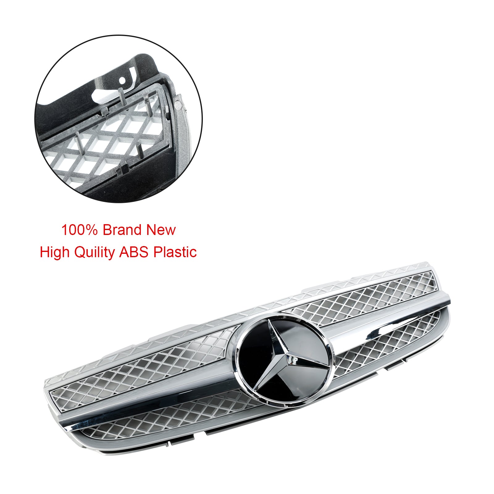 2007-2008 Mercedes Benz R230 SL550 SL600 1 aleta estrella parachoques delantero parrilla superior