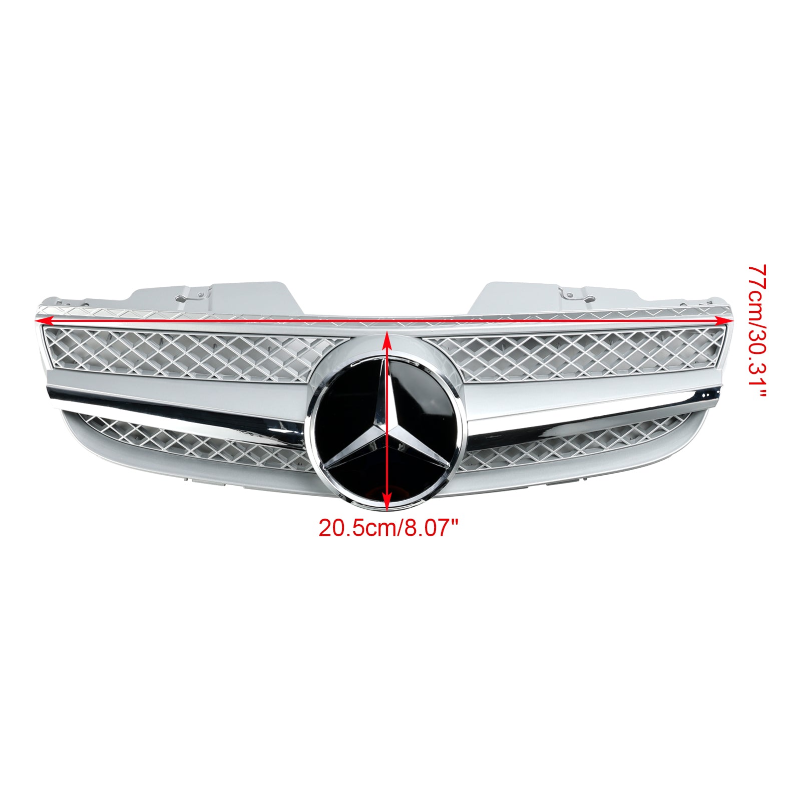 2007-2008 Mercedes Benz R230 SL550 SL600 1 aleta estrella parachoques delantero parrilla superior