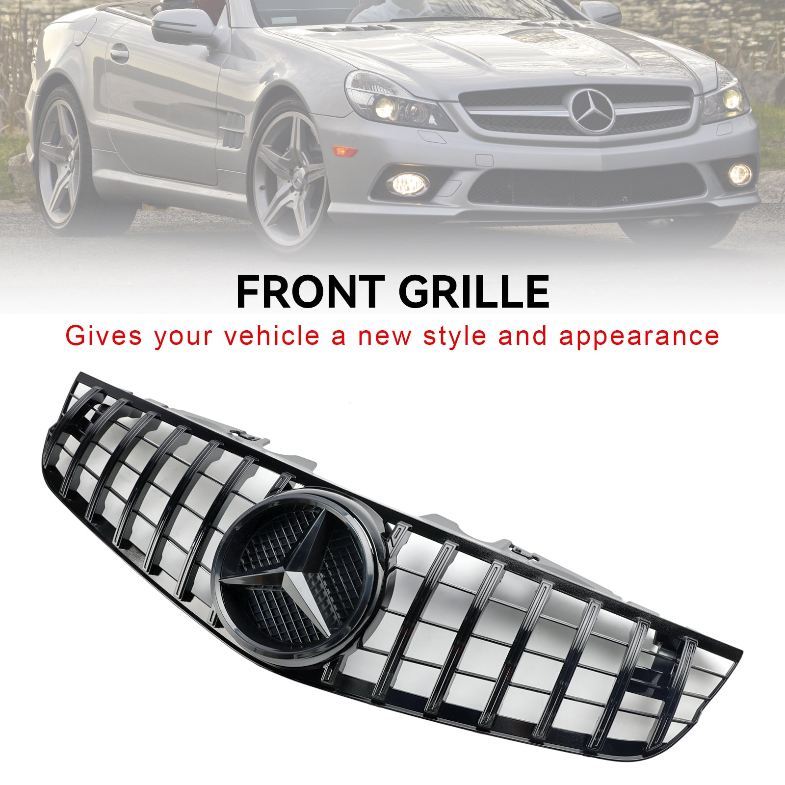 2009-2012 Mercedes Benz SL-SL-SLAS R230 SL550 SL600 Predný nárazník Horný gril