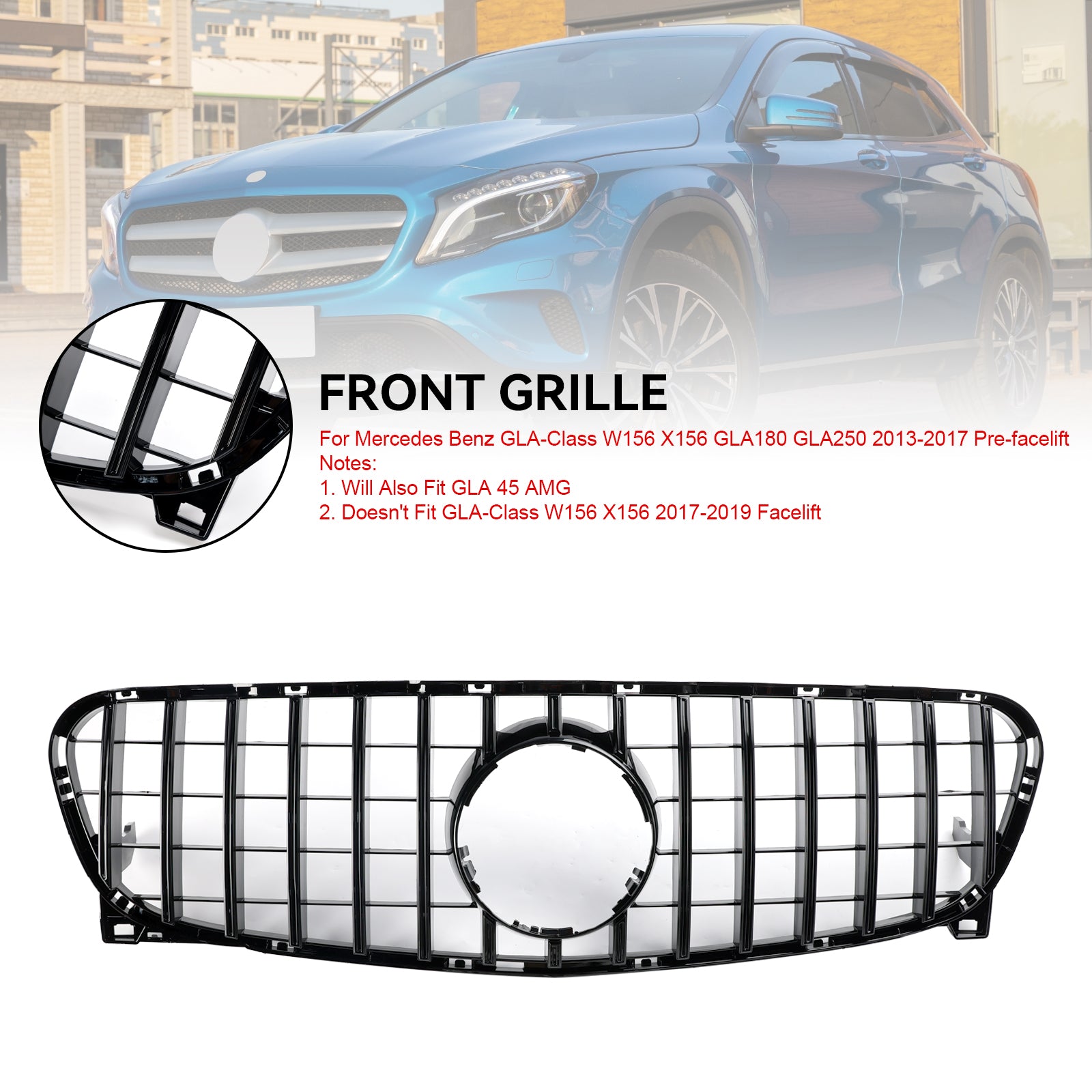 2013-2017 GLA-Class W156 X156 GLA180 GLA250 Mercedes Benz Front Radiator Grille Grill 156 888 04 60