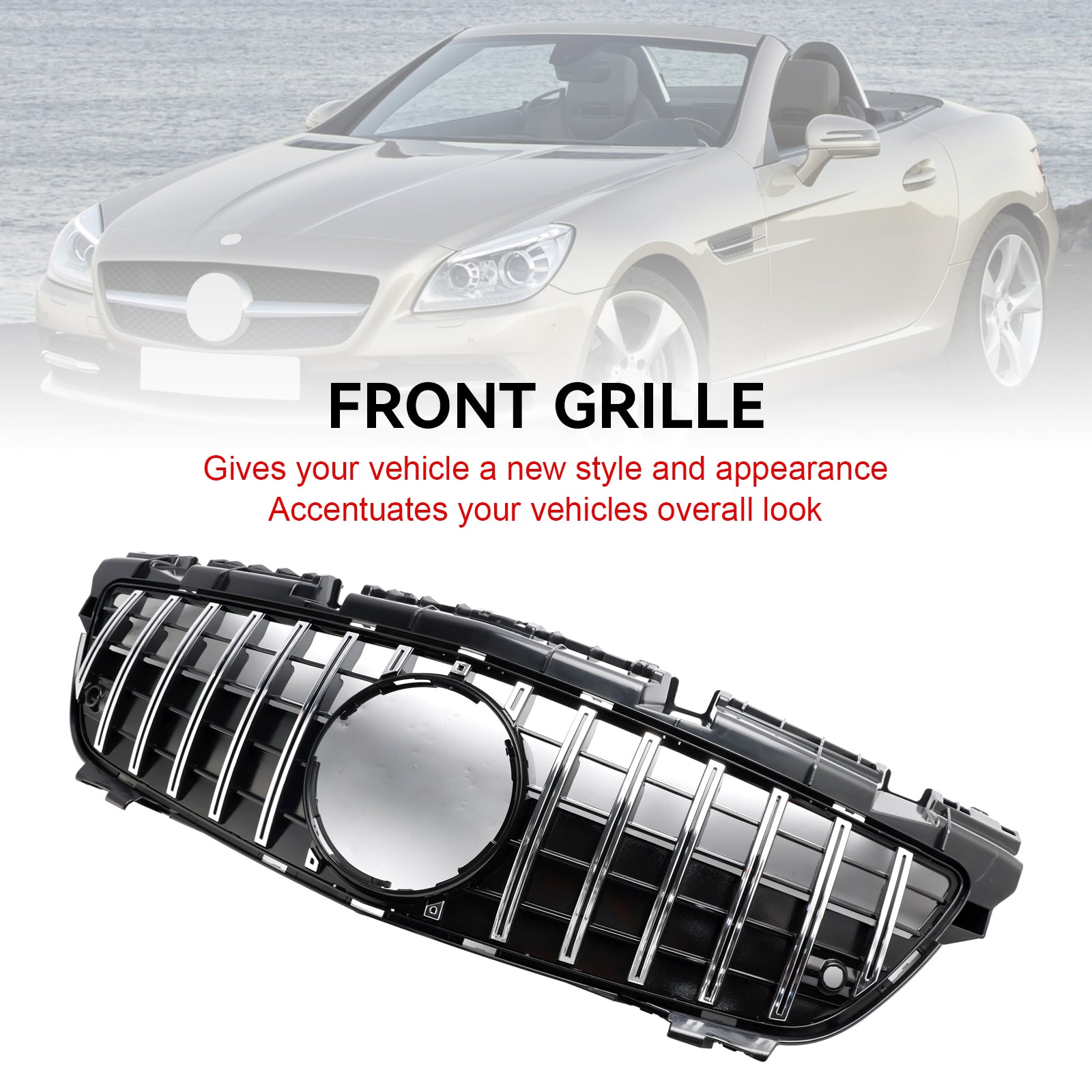 2011 2012 2013 2014 2015 2016 Mercedes SLK-klass R172 SLK55 Chrome Front Radiator Grill Grill
