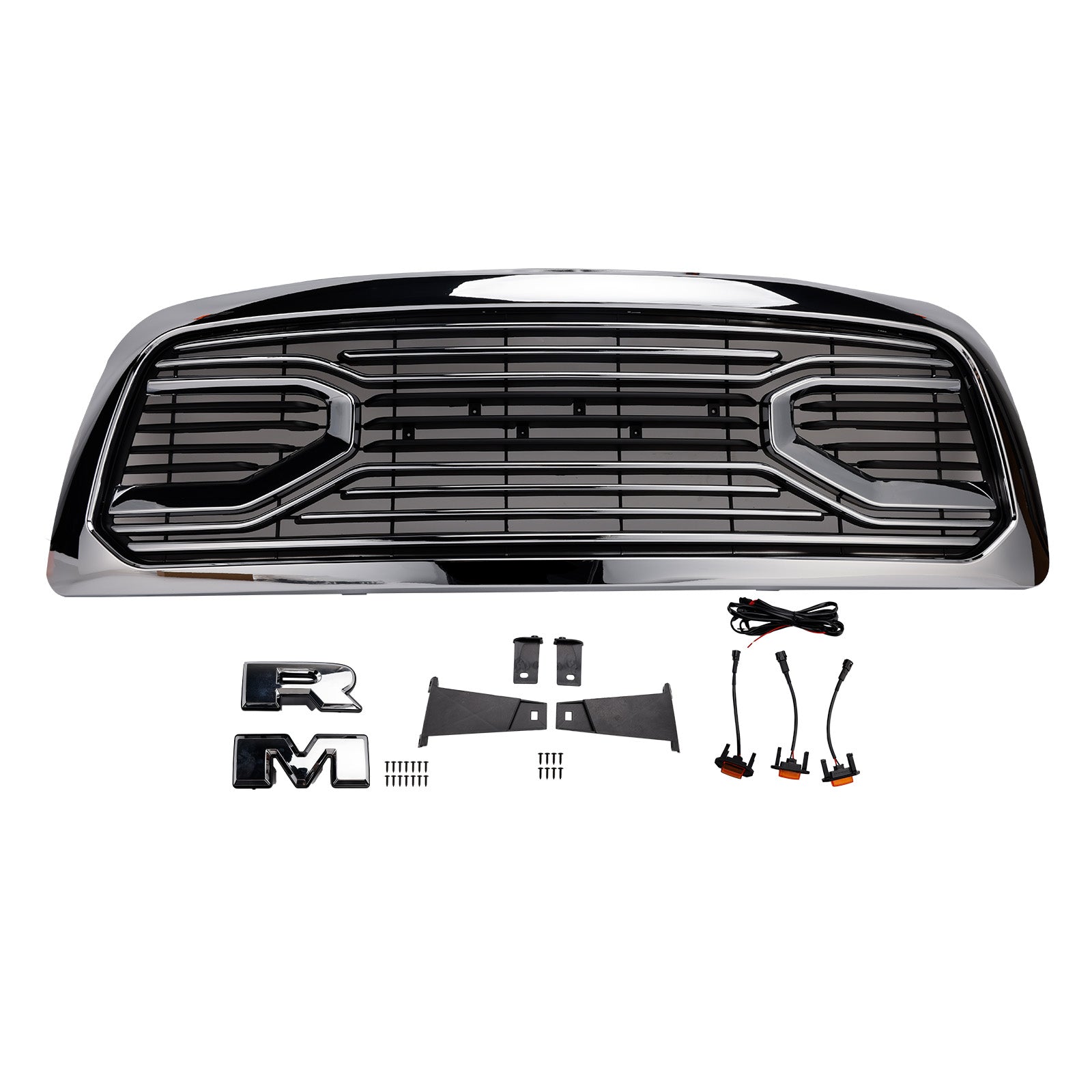 2009-2012 Dodge Ram 1500 W/ Led Light Chrome Front Bumper Grill Grille