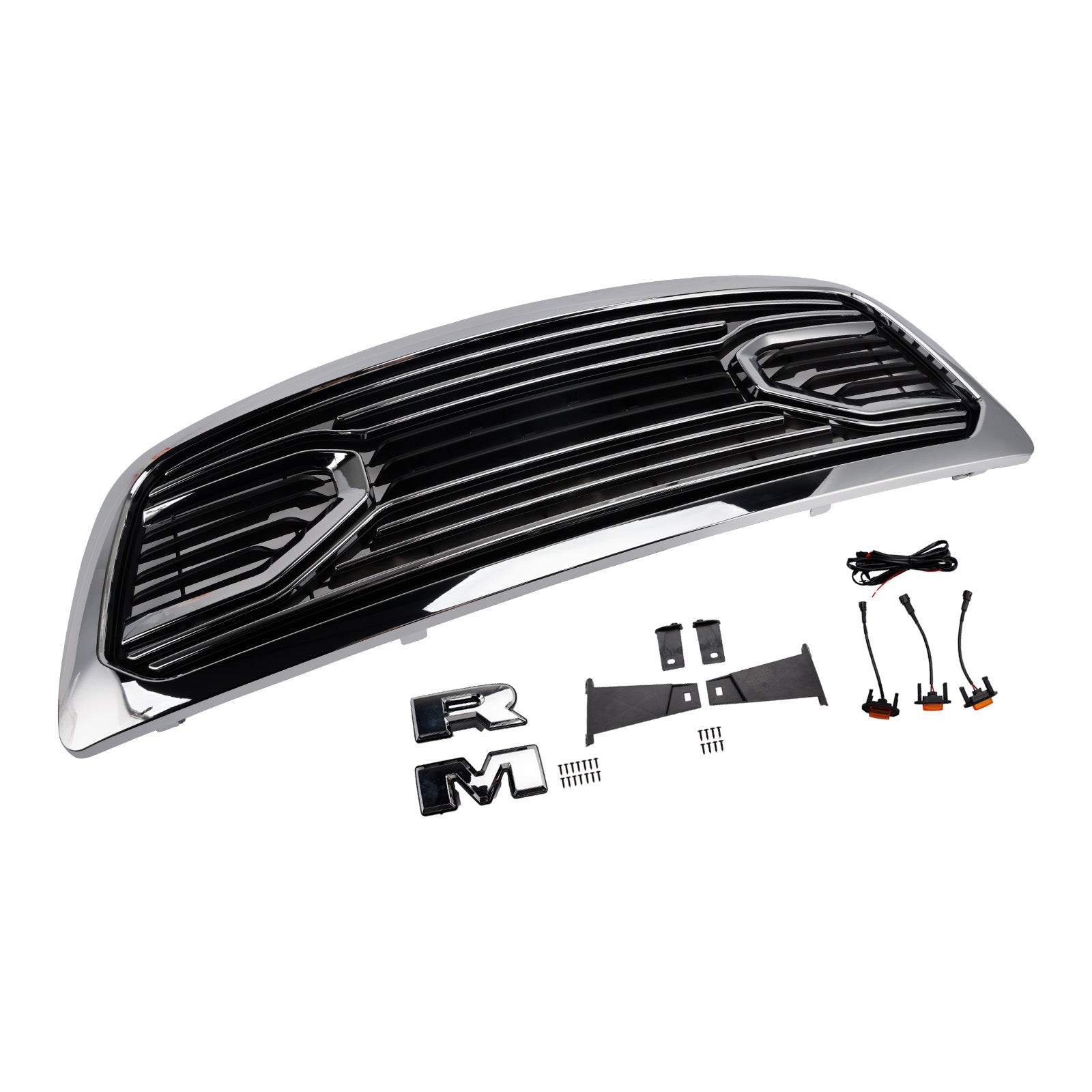 2009-2012 Dodge Ram 1500 W/ Led Light Chrome Front Bumper Grill Grille