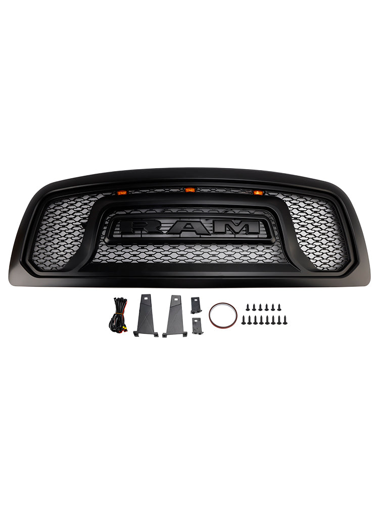 2009-2012 Dodge Ram 1500 W/ Led Light Black Front Bumper Grill Grille