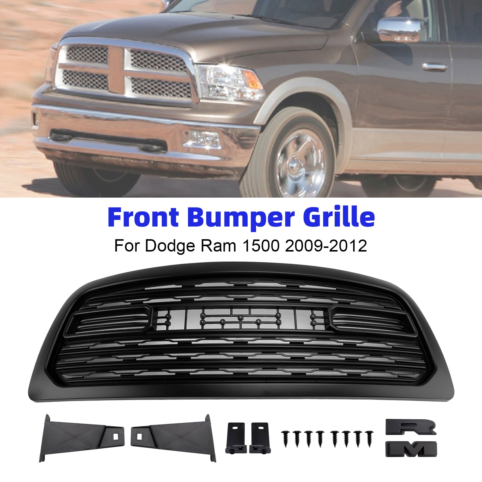 2009-2012 Dodge Ram 1500 W/Led Light LTD Style Grille de pare-chocs avant