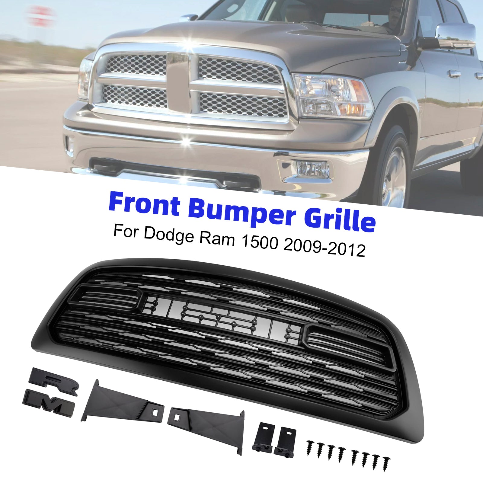 2009-2012 Dodge Ram 1500 W/Led Light LTD Style Grille de pare-chocs avant