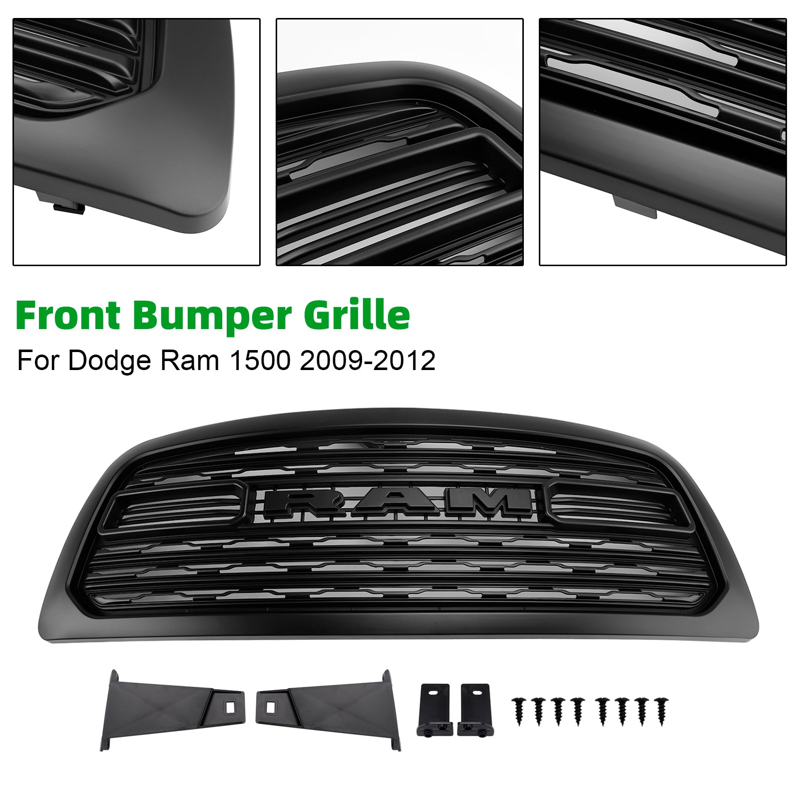 2009-2012 Dodge Ram 1500 W/ Led Light LTD Style Front Bumper Grill Grille
