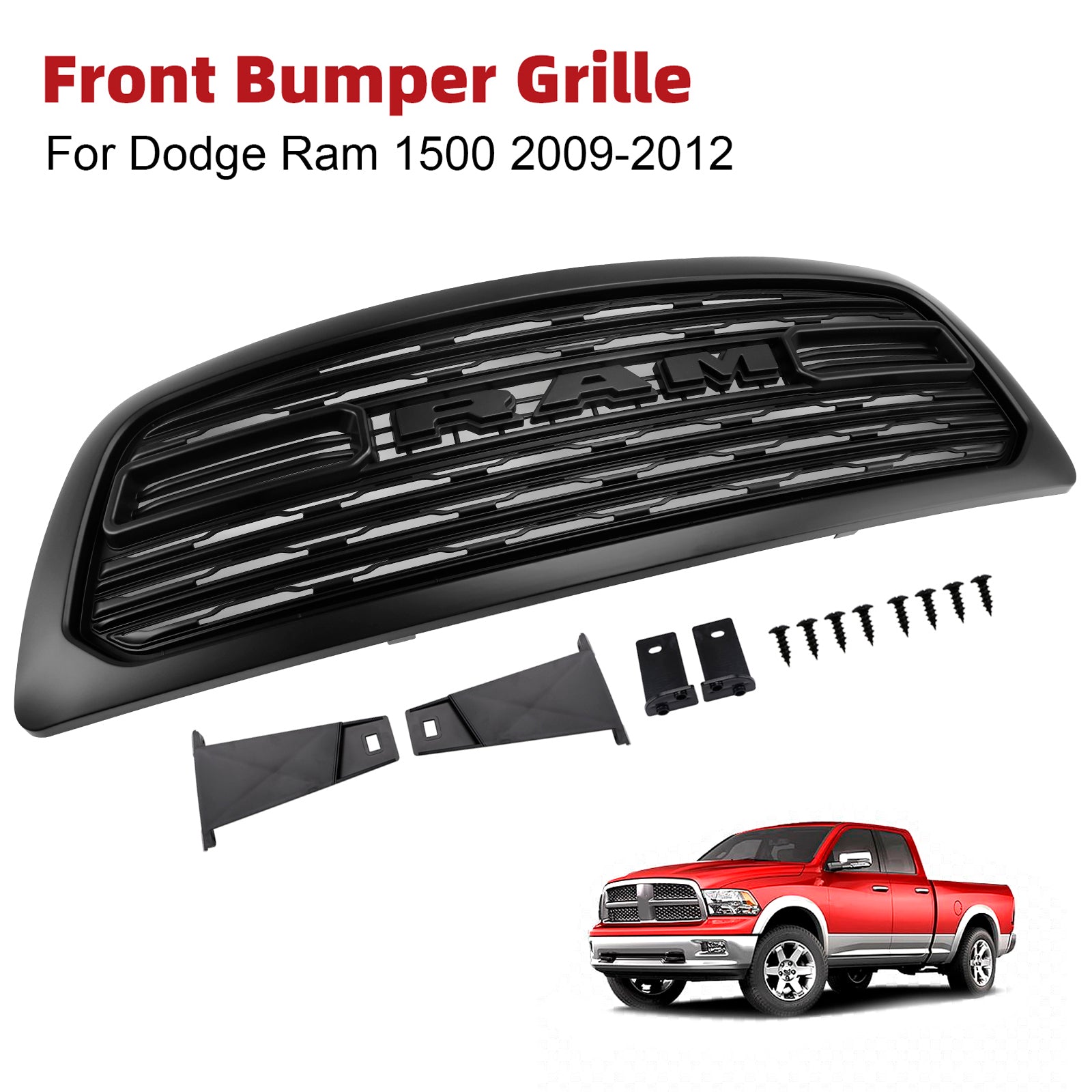 2009-2012 Dodge Ram 1500 W/ Led Light LTD Style Front Bumper Grill Grille