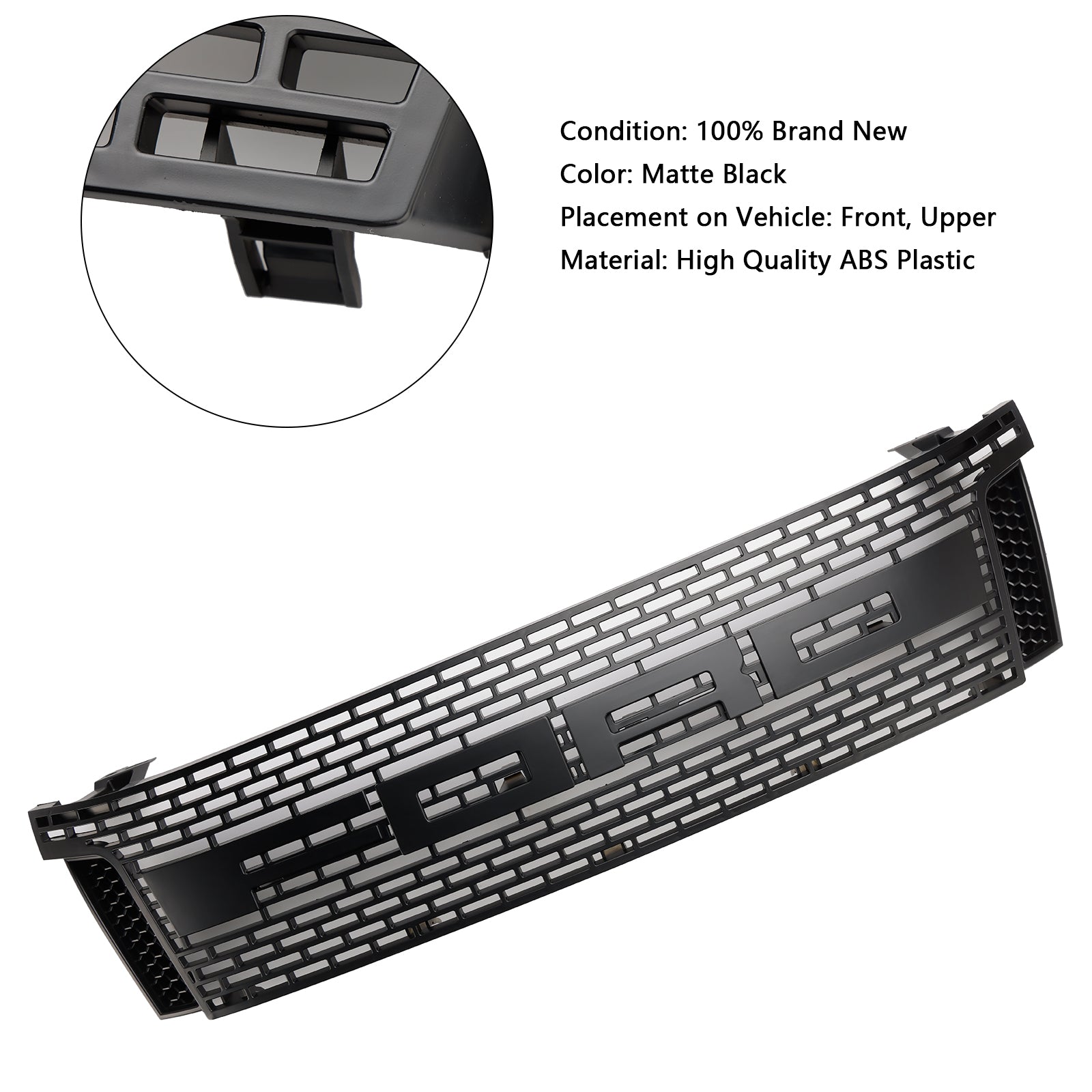 2012 2013 2014 Ford Ranger T6 PX1 Matt Black Front Bumper Grill Grille