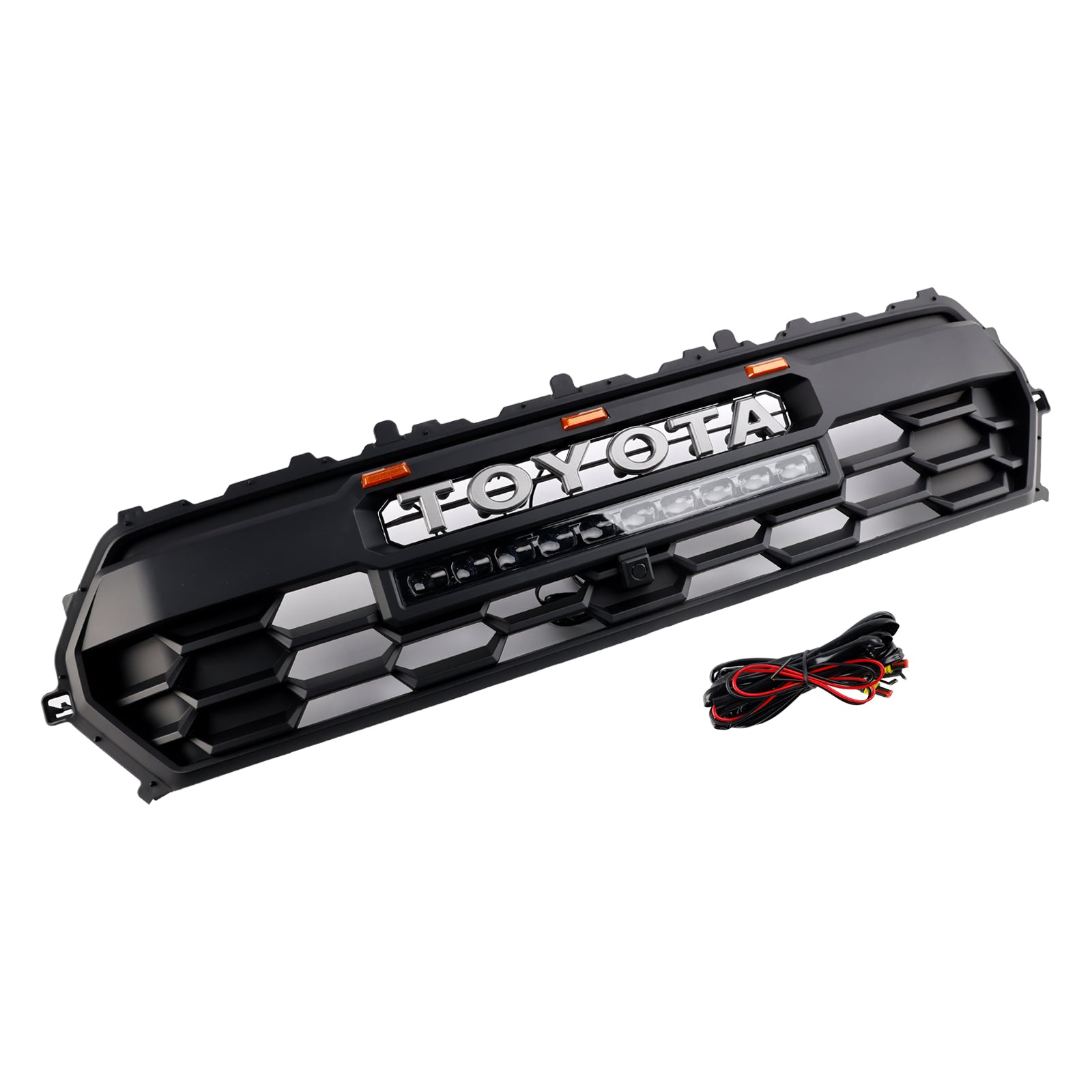 Grille de pare-chocs avant noire à LED pour Toyota Tacoma 2024+ & Barre lumineuse