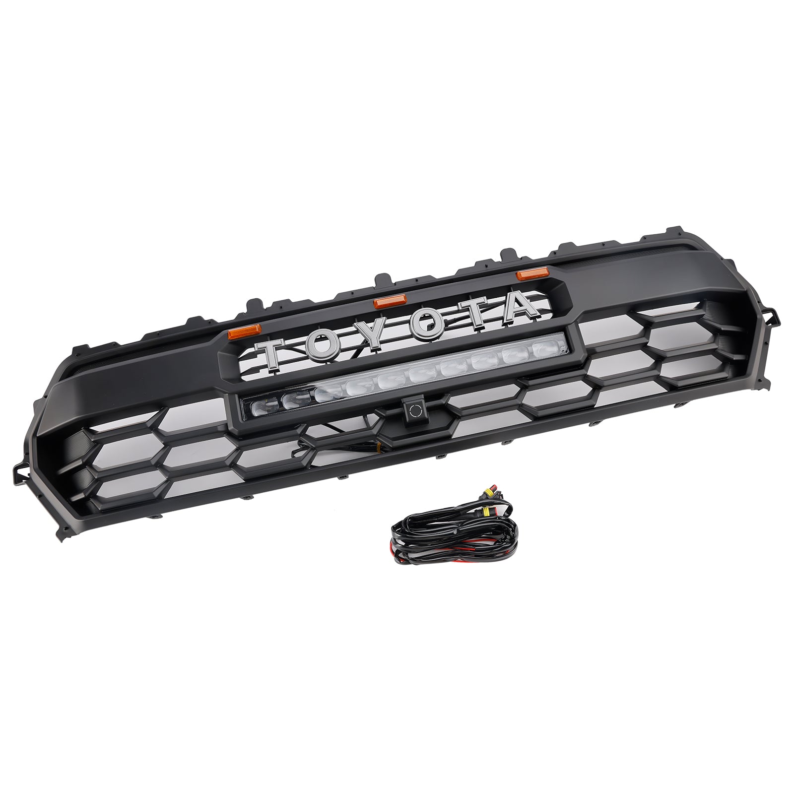 Parrilla delantera negra con LED para Toyota Tacoma 2024+ & Barra de luz
