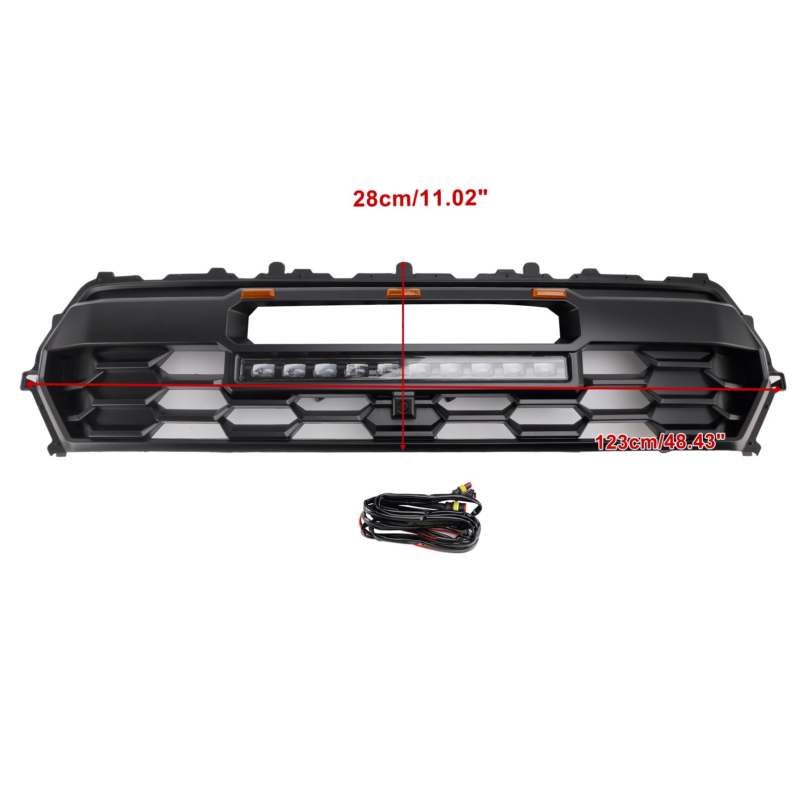 2024+ Toyota Tacoma avec barre lumineuse LED Grille de pare-chocs avant noire