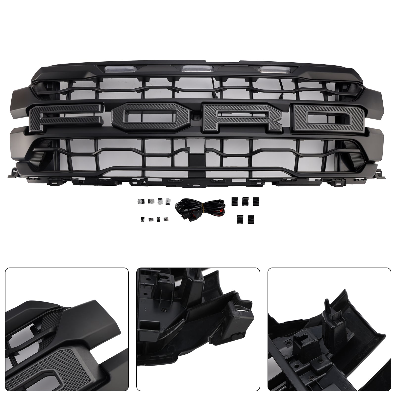 2024+ Ford F150 Raptor Black Front Bumper Grill Grill