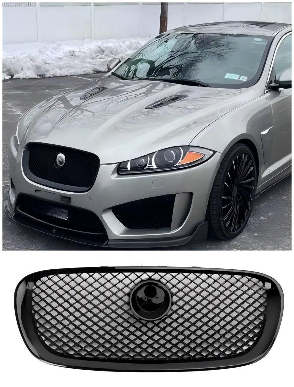 2008 2009 2010 2011 Jaguar XF Pre-Facelift XF-R-stijl voorbumpergrille Glanzend zwart